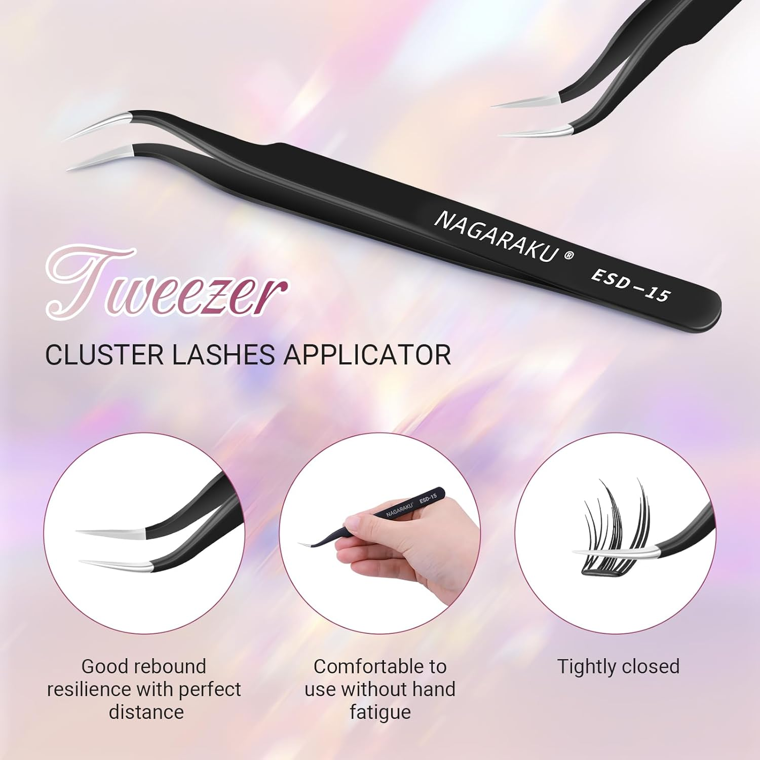 NAGARAKU Pre Glued Cluster Lashes Air Series Eyelashes Nine-Tailed Rabbit Style 72 Pcs No Glue Needed Pre-Bond Eyelashes Self Adhesive DIY Lashes（0.07Mm C Curl Mix Length) image number 1