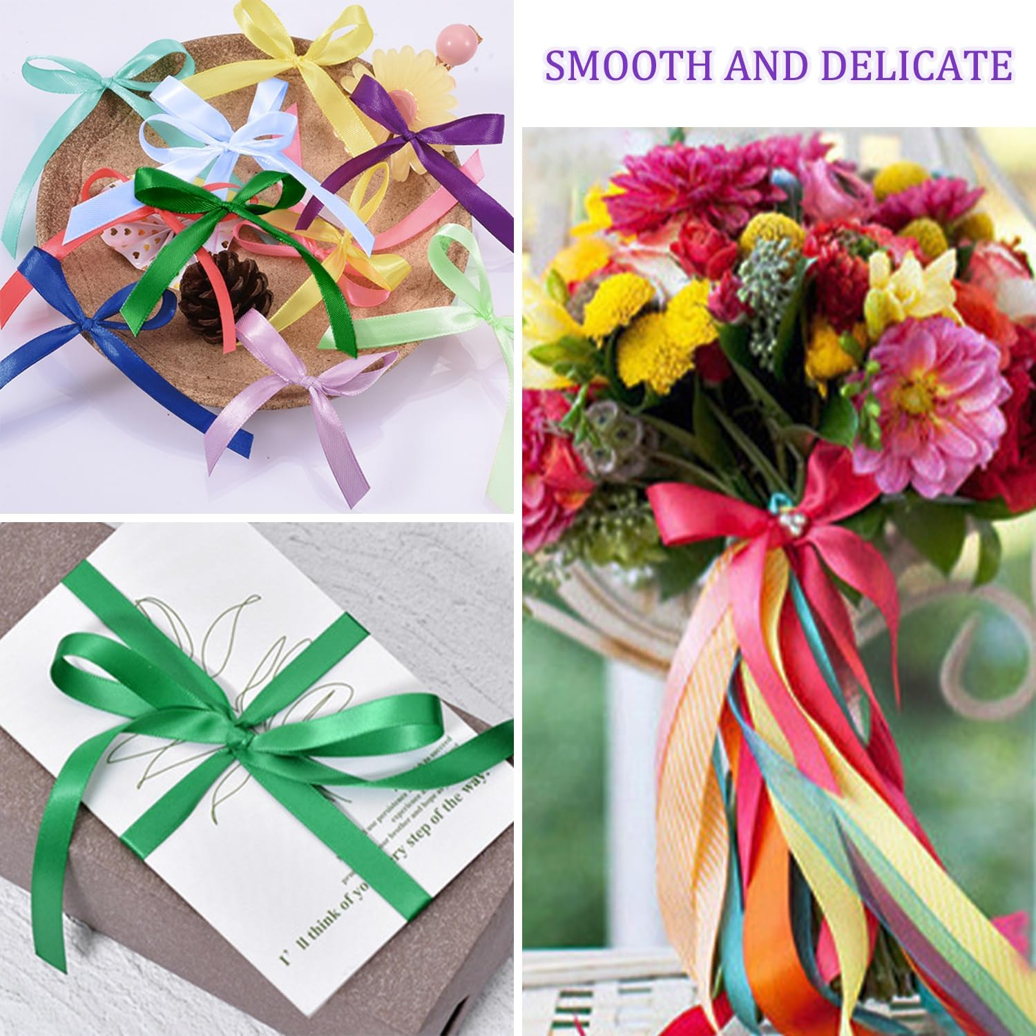 SYEYCW 12 Satin Ribbons Colourful, Polyester Satin Ribbon, 6 Mm &times; 22 M, Ribbon Silk Ribbon, Decorative Ribbon Fabric Ribbon Set, for DIY Art, Craft, Gift Packaging, Bows, Wedding Decoration image number 4