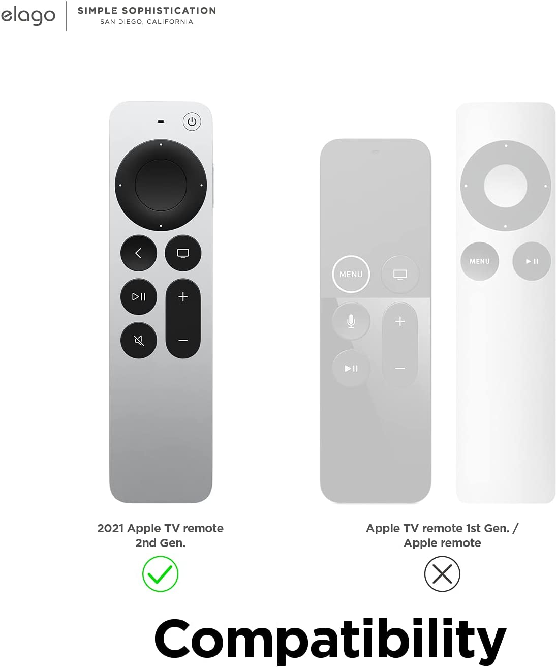 Elago R2 Slim Case Compatible with Apple TV 4K Siri Remote 3Rd Generation (2022) and 2Nd Generation (2021) - Slim Design, Light Weight, Scratch-Free Silicone, Shock Absorption (Nightglow Blue) - Black image number 3