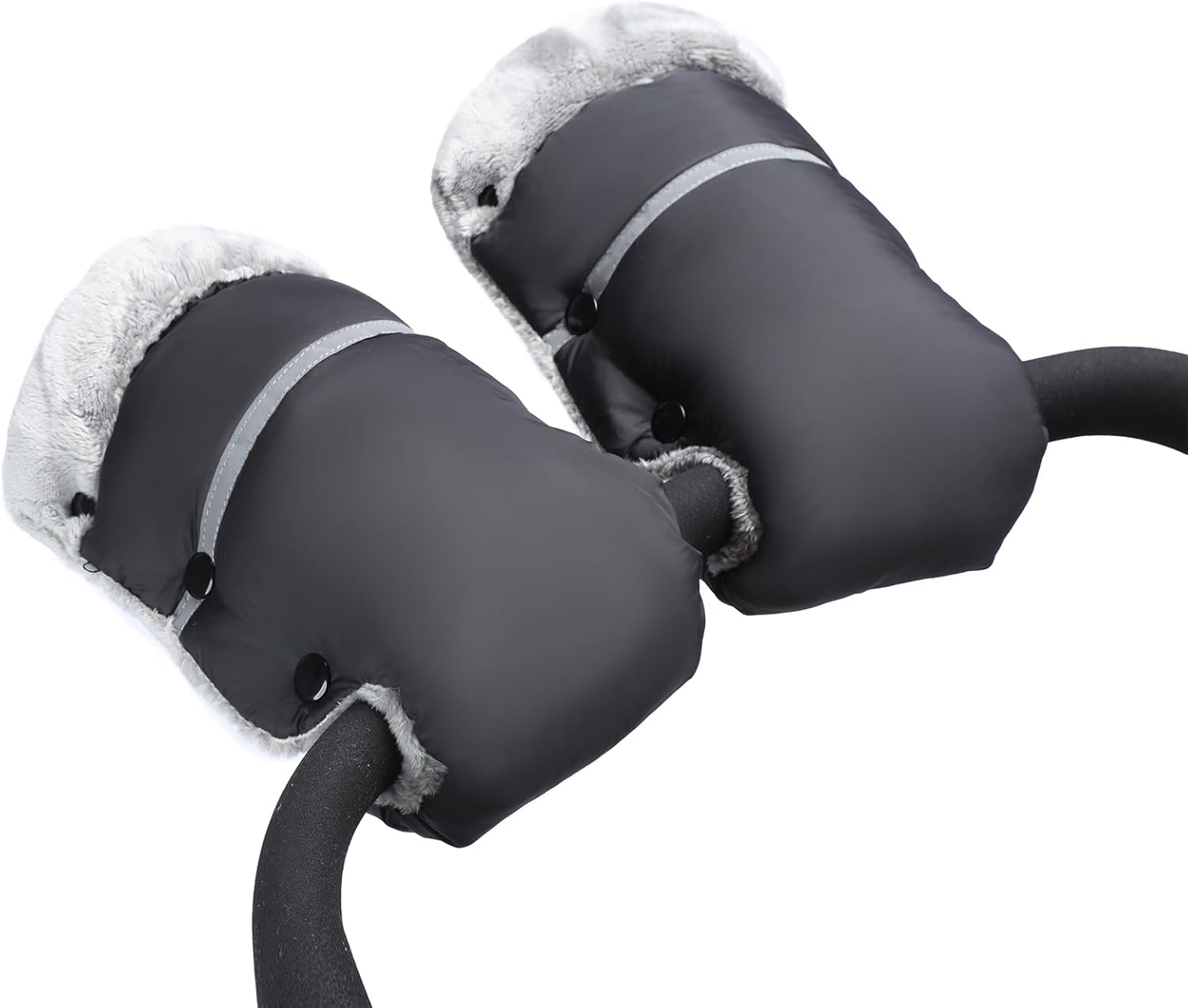 Handmuffs, Stroller Pram Hand Muff Waterproof and Windproof Anti-Freeze Fleece Lined Gloves Universal Hand Warmer for Buggy Pushchair Trailer Bicycle. Black