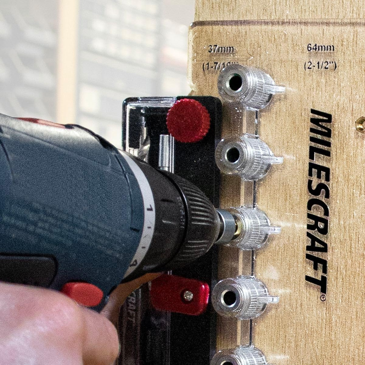 Milescraft 1343 Shelf Jig &ndash; Create 1/4&rdquo; Inch and 5Mm Shelf Pin Holes for Cabinets, Standard 32Mm Spacing, Shelf Pin Jig Includes Two Drill Bits