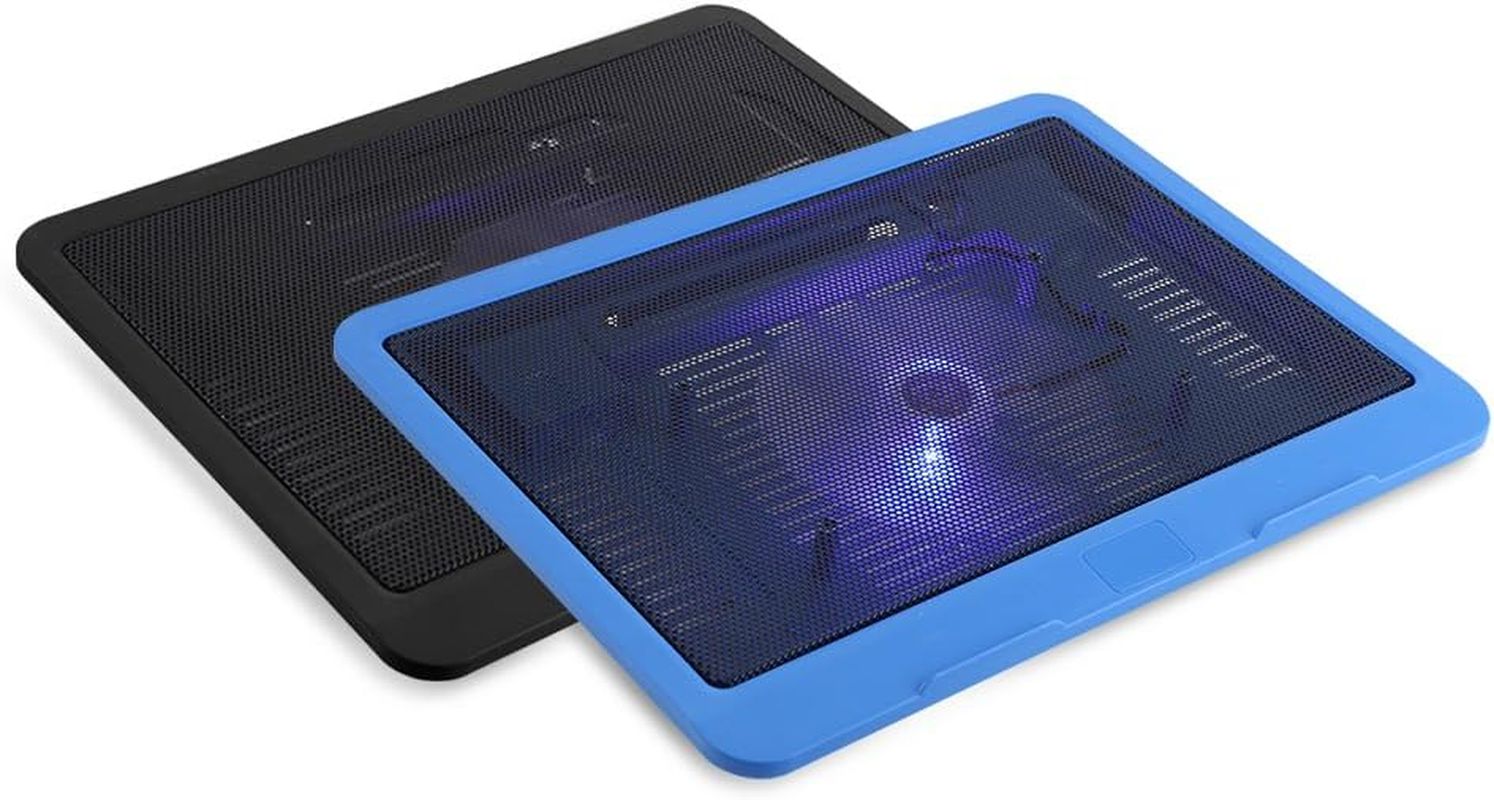 Bewinner Quiet Notebook Cooling Pad Air-Cooled Chill Mat for 14 Inch or Smaller Laptops Adjustable Stand with External Fan Heatsink Blue image number 3