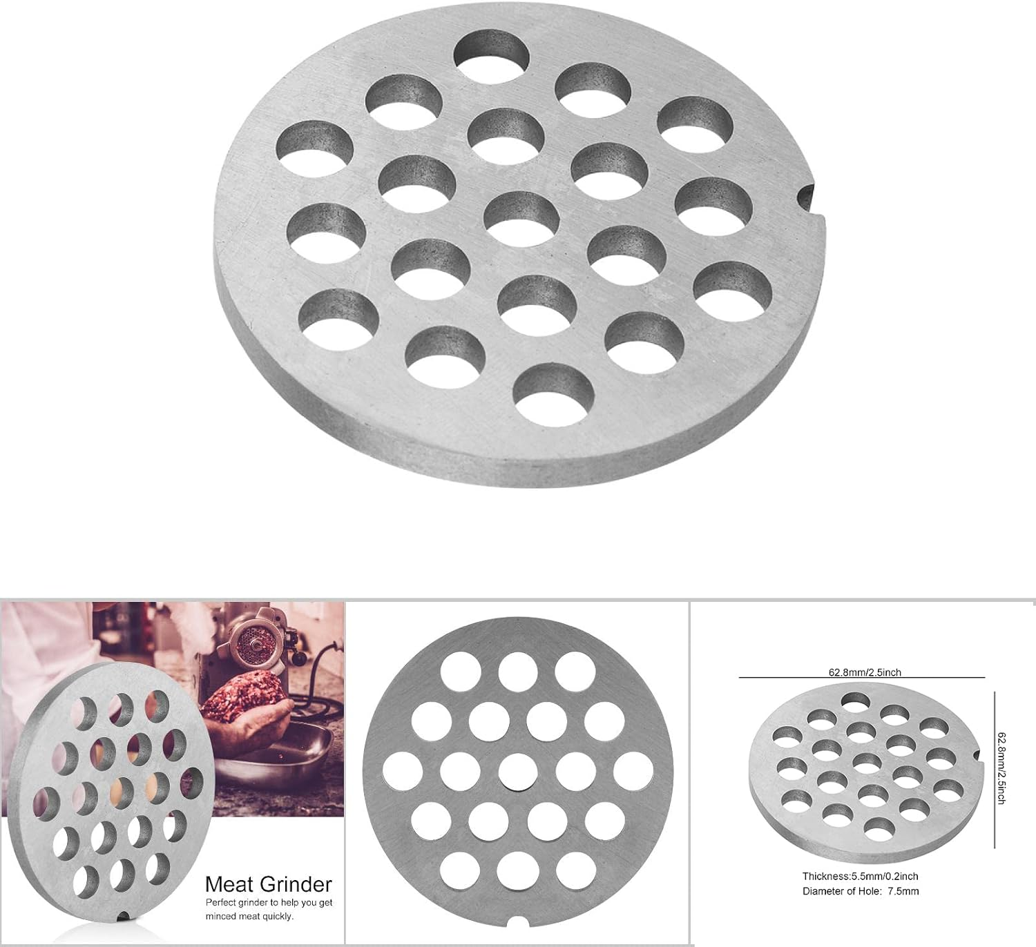 Bosch Mum5 Meat Grinder Plate / Crusher / Mincer / Plate / Disc / Mincer Accessories (Small round Hole 8 Mm) image number 5