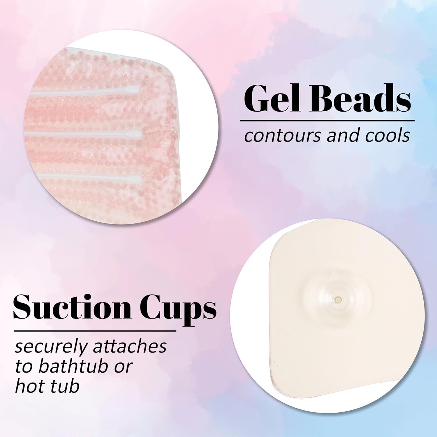 Expressions Spa Pillow with Glitter Gel - 1Pc Cooling Spa Pillow for Bathtub and Hot Tub Relaxation | Luxury Bath Products & Spa Accessories for Women image number 4