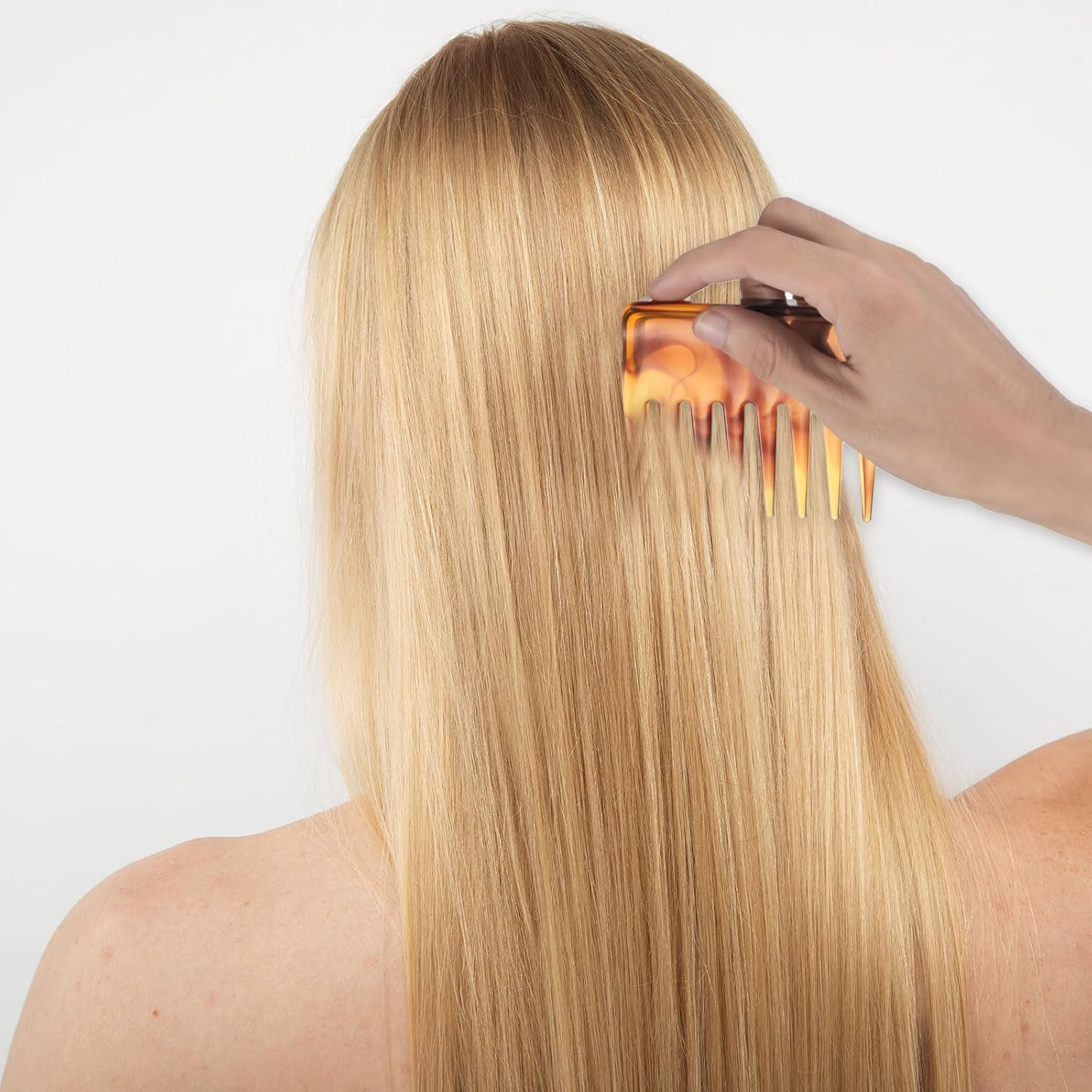 Curling Comb, Mini Portable Wide Teeth Comb, Handle-Less Curling Comb, Anti-Static Hair Comb, Suitable for Men and Women in Hairdressing Salon on Travel image number 2