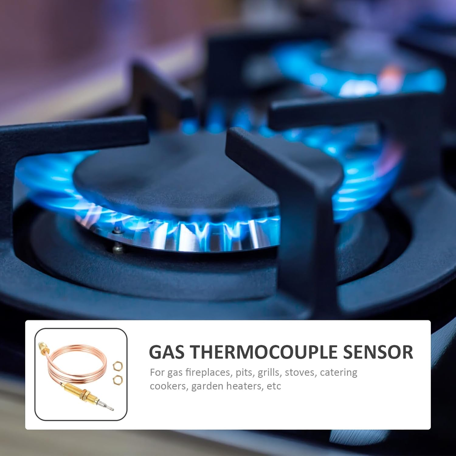Gadpiparty Threaded Thermocouple Sensor High Temperature Fireplace Replacement Part for BBQ Grill and Accessories image number 1