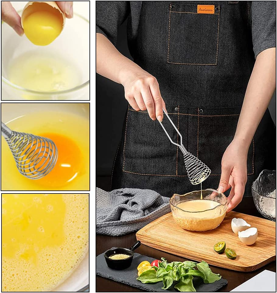 Stainless Steel Spring Coil Whisk Wire Whip Cream Egg Beater Gravy Cream Hand Mixer Kitchen Tool Accessories for Mixing, Blending, Beating, Stirring, Cooking image number 4