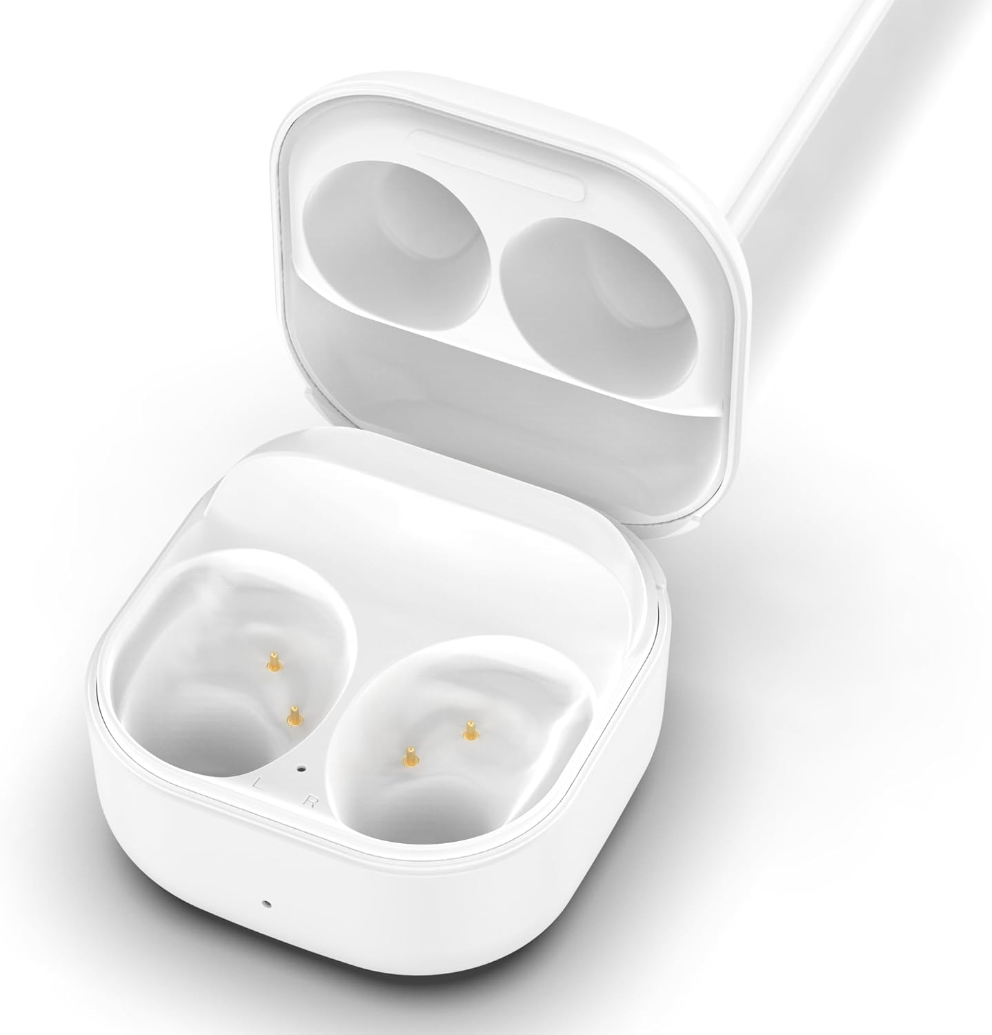 Replacement Charging Case Intended for Samsung Galaxy Buds FE R400 Charging Cradle Dock Station - with USB Cord Charger Cable(White) image number 1