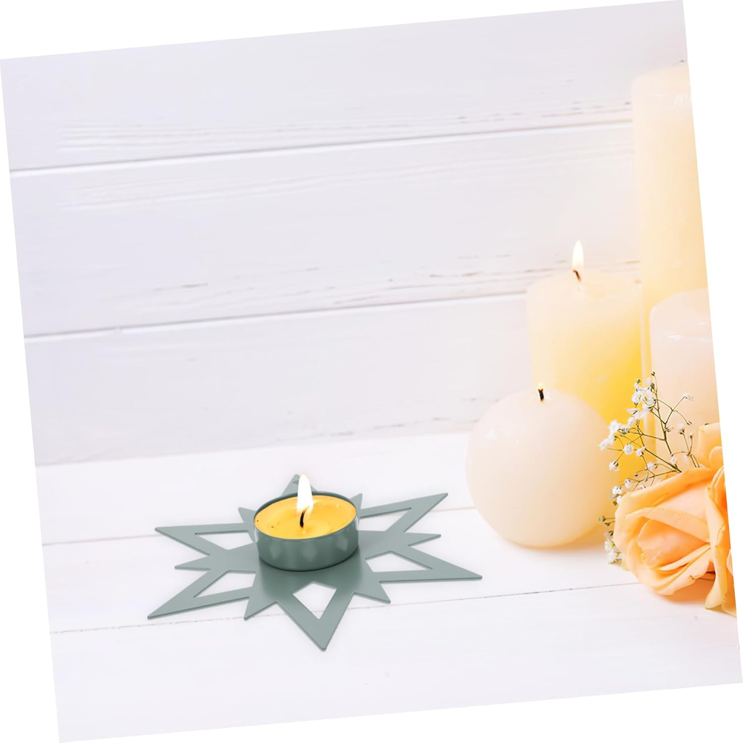 Yardenfun 2Pcs Vintage Metal Taper Candle Holders Candlestick for Home Decor Festival Parties Anniversary Celebrations Elegant and Heat-Resistant Design image number 3