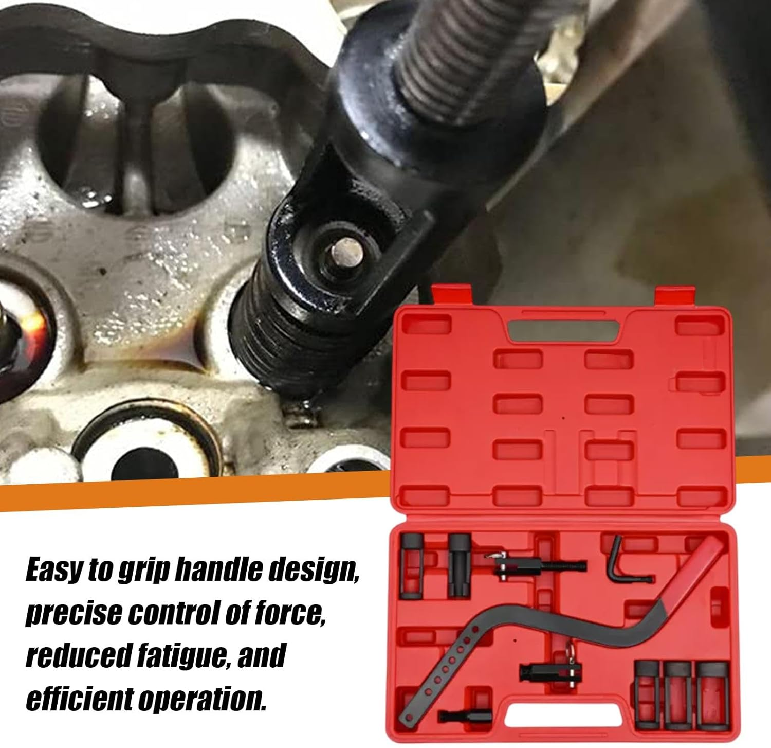 Spring Compressor Kit, Overhead Valve Spring Removal Tool, Heavy-Duty Clamp Collet Pusher, Precision Installer Kit, Automotive Repair Equipment for Motorcycle Car Engine Maintenance image number 1