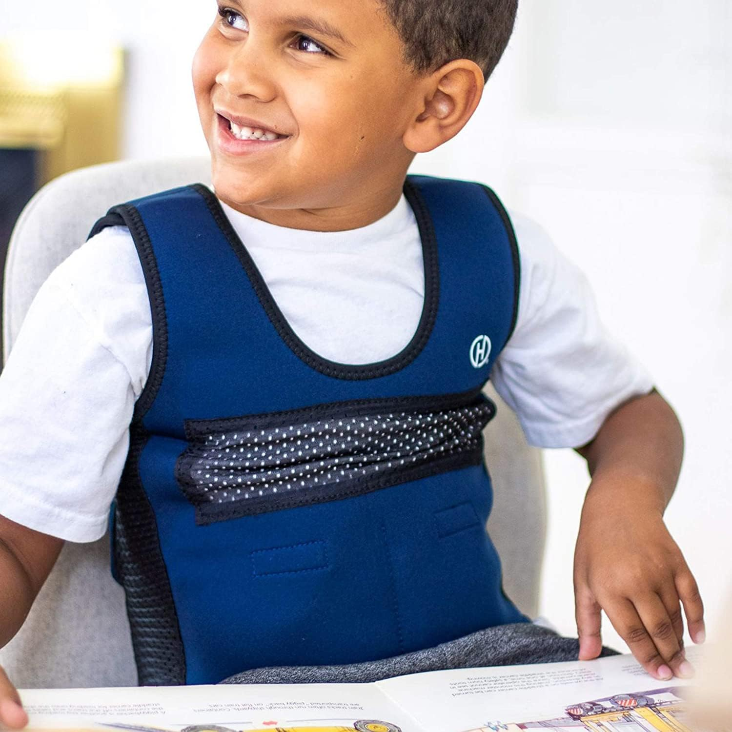 Harkla Weighted Compression Vest for Children (Ages 5 to 9) - Helps with Autism, ADHD, Mood, Sensory Overload - Weighted Vest for Kids with Sensory Issues image number 4