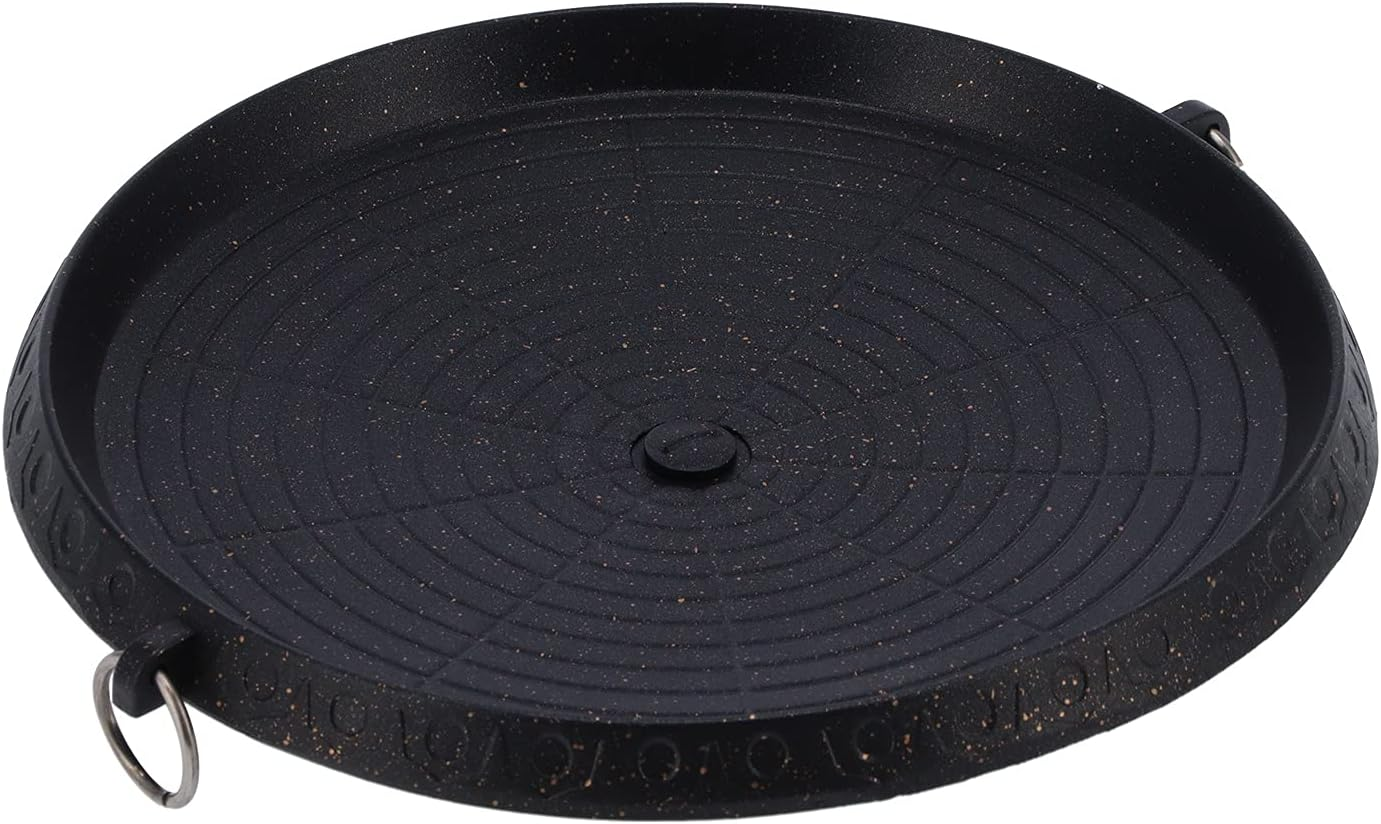 Stovetop Barbecue Grill, Non-Stick Portable Korean Style Double‑Layer Thick Multi‑Function BBQ Grill Pan with Inclined Design, Practical Barbecue Grill Plate for Indoor Outdoor Restaurant(Round A) image number 5