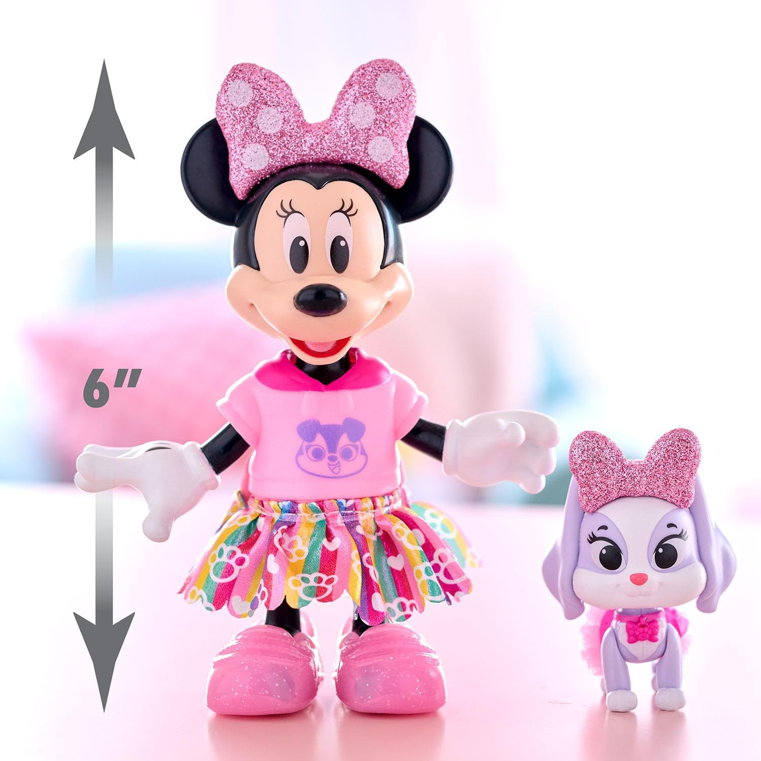 Disney Junior Minnie Mouse Glitter and Glam Pet Fashion Set, 23-Piece Doll and Accessories, Kids Toys for Ages 3 up by Just Play image number 3