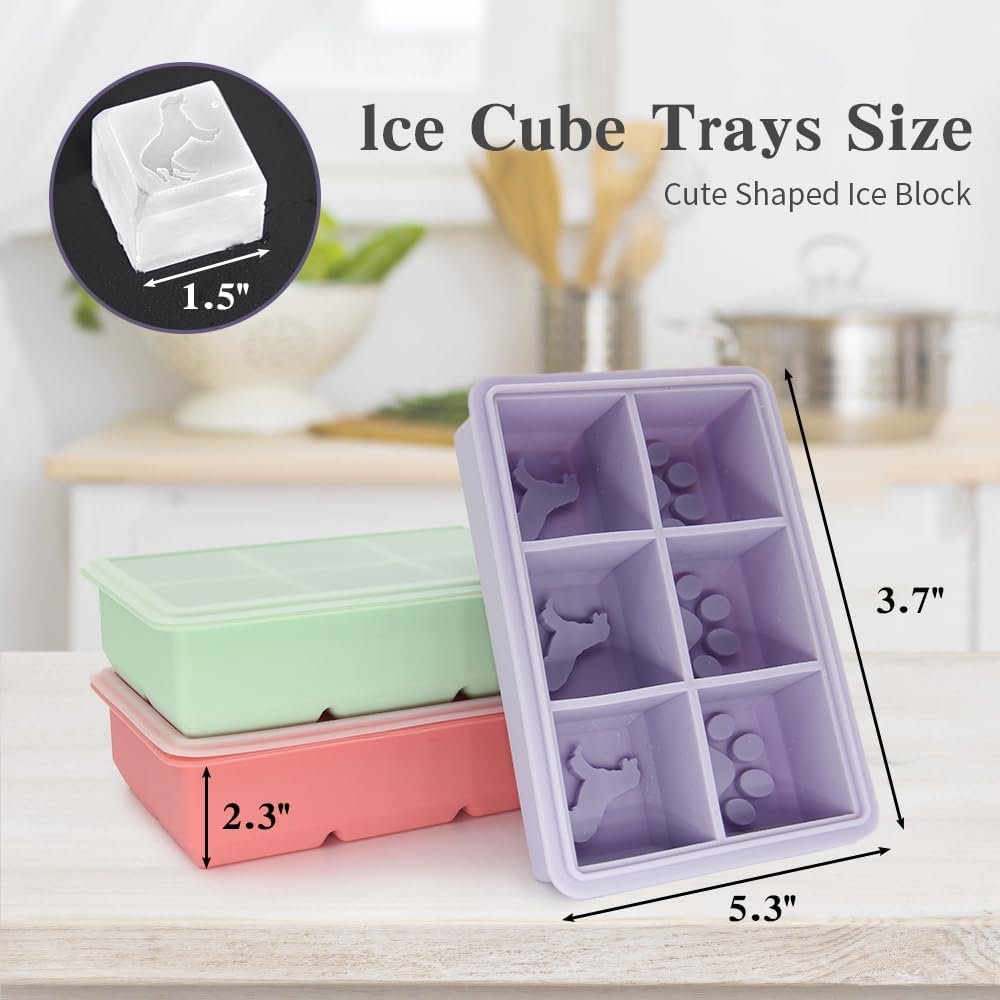 STARBRILLIANT Ice Cube Tray, Easy-Release Silicone Large Ice Moulds with Removeable Lids, Perfect for Chilled Drinks, Freezer, Baby Food, Whiskey and Cocktail image number 5