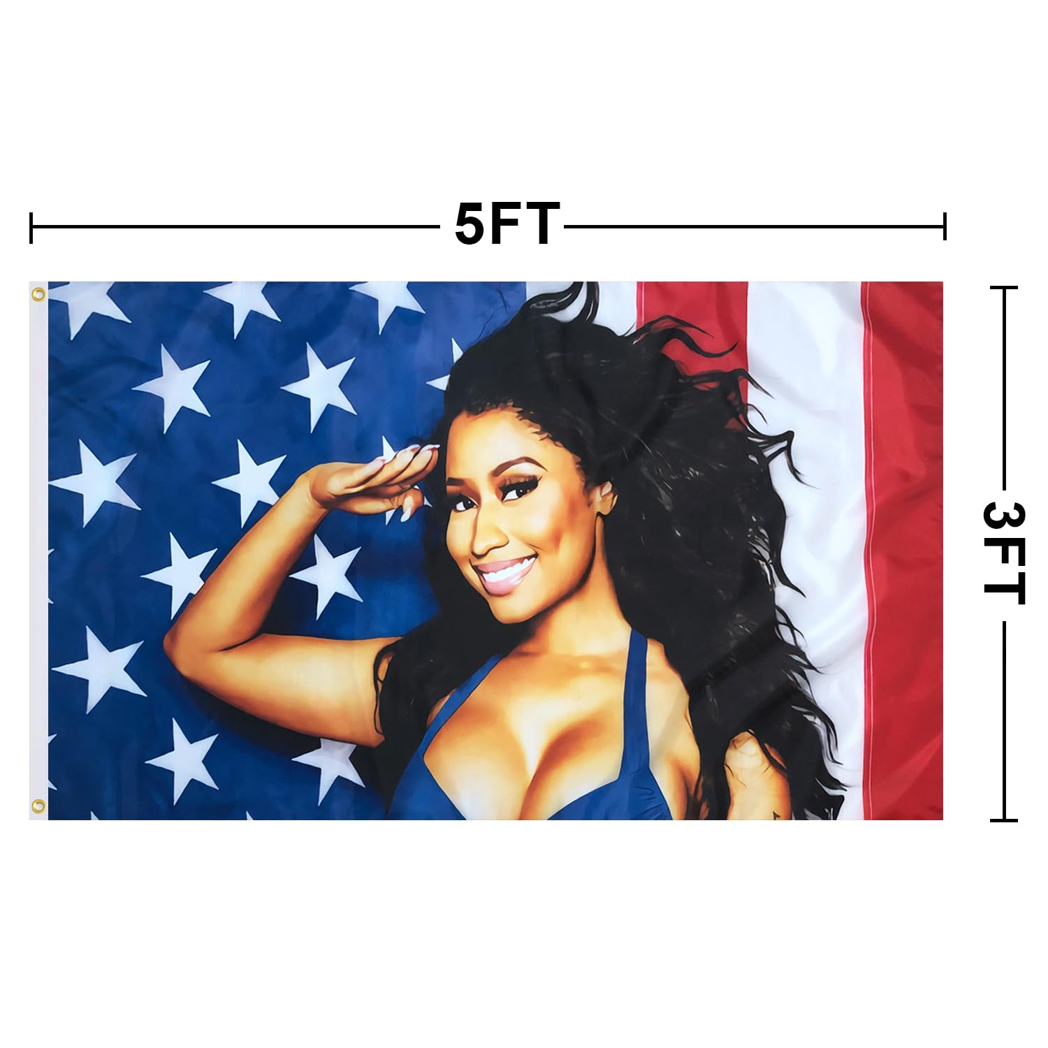 SOULBUTY Nic-Ki Min-Aj American Flag 3X5 Outdoor Indoor Flag USA for Wall-Double Stitched- Polyester with Brass Grommets image number 2