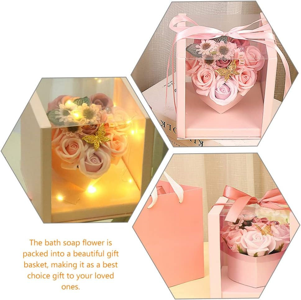 Kisangel Scented Soap Flower Box Decorative Bath Soaps for Mother'S Day Valentine'S Day Birthdays Pampering Basket for Women for Home Decor and Relaxation