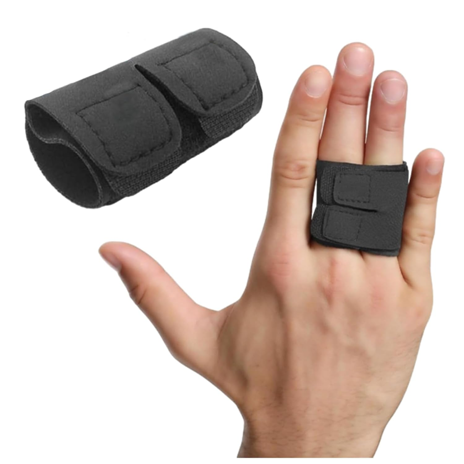 Stretchy Protector Sleeves, Splints Finger Sleeves Finger Protectors for Sports Compression Relieving Pain, Arthritis Trigger Outdoor Sports (Black) image number 3