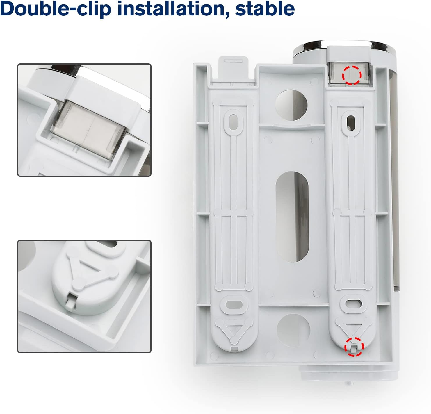 Shampoo Dispensers for Shower Wall Mounted Soap Dispenser 3 Chambers Conditioner Body Wash Dispenser Set Shower Soap Dispenser Wall Mounted by Glue or Screws，Chrome,3 Chambers,Pc