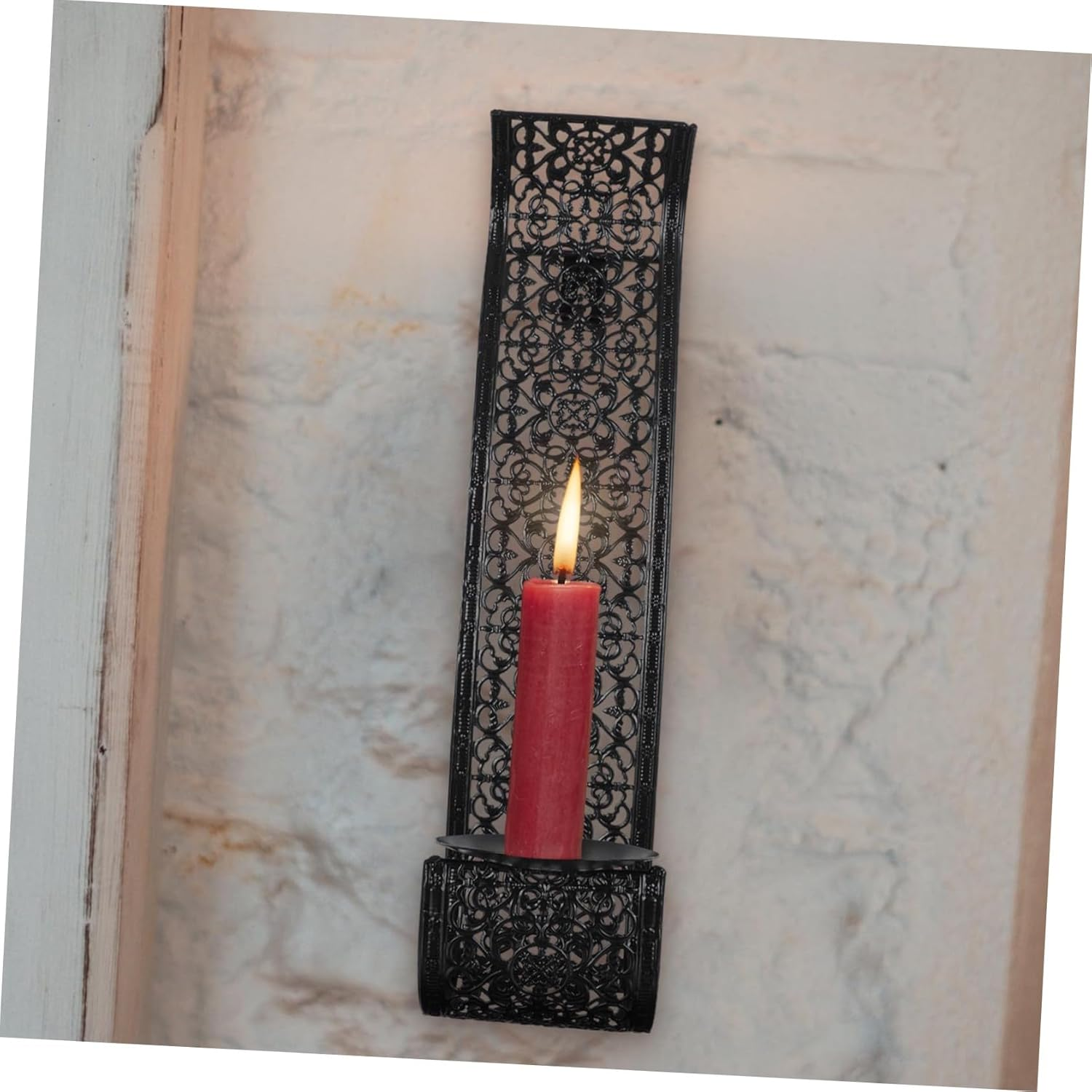 CORHAD Iron Wall Candle Holder European Style Retro Design Wall Hanging Candlestick for Home Decor Suitable for Living Made of Iron Material Provides Unique Decorative Touch as Candle