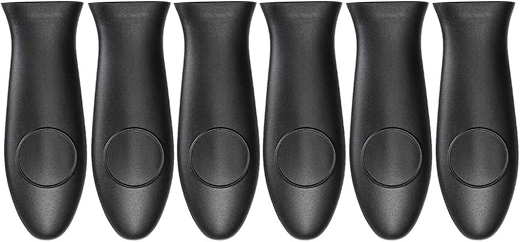 Silicone Hot Handler Holder Reusable Diswasher 6 Pcs Heat Resistant Pot Handle Sleeve Non-Slip Potholder Dishwasher Safe Rubber Grip Handle Cover for Pans, Cast Iron, Griddles, Cookware Handles Black image number 5