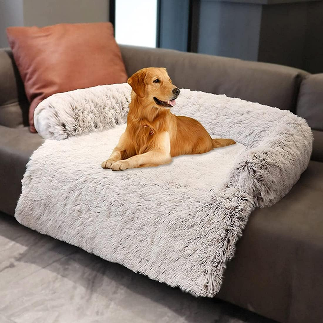 Dog Pillow Plush Pet Bed Soft Dog Bed Puppy Sofa, Dog Basket Soft Cat Pillow Bed Sleeping Bag Orthopedic Relief and Improved Sleep Dog Cover,Braun,L image number 4