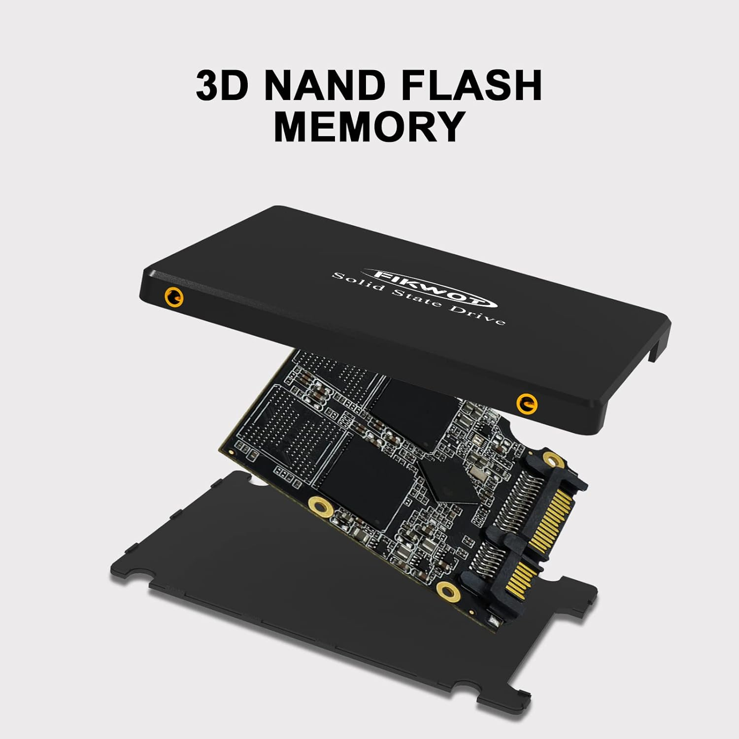 SATA SSD 500GB 2.5 SATA III 6Gb/S, up to 560Mb/S, 3D TLC NAND, Internal Solid State Drive for Laptop PC Desktop, FS810 image number 1