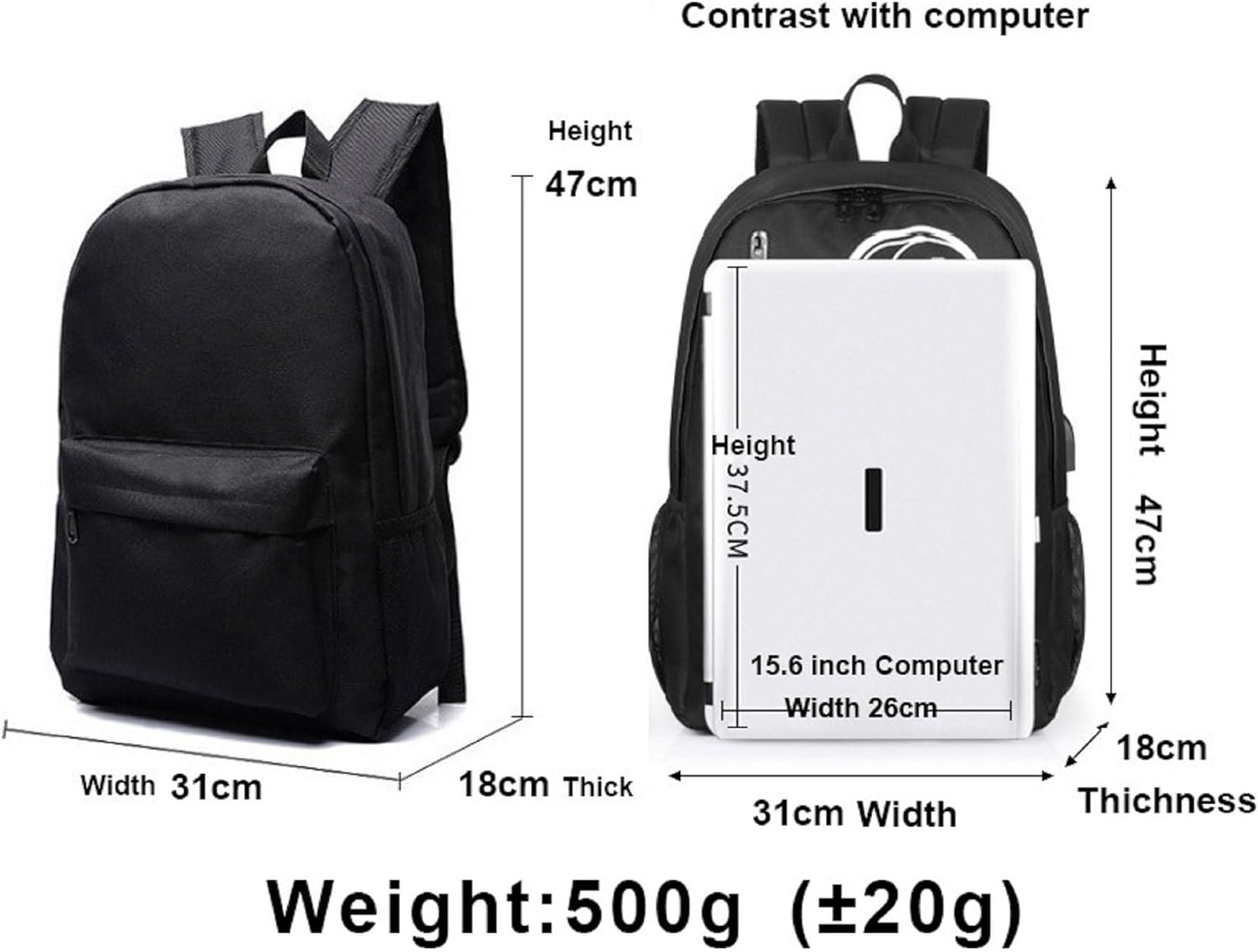 Unspeakable Backpack School Bag Glow in Dark, Thunder