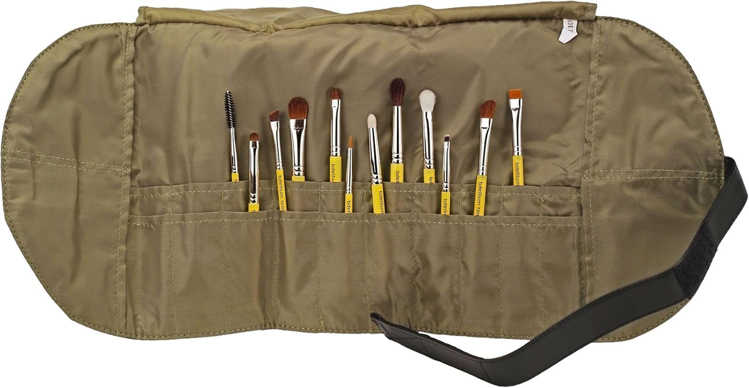 Bdellium Tools Professional Makeup Brush Travel Series - Eyes 12Pc. Brush Set with Roll-Up Pouch image number 3