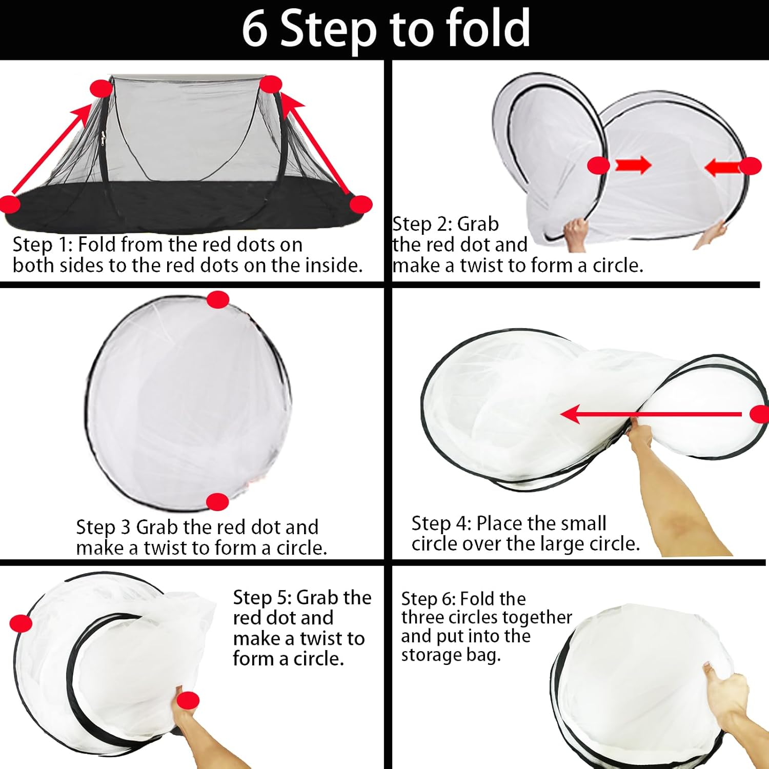 CMINGJ Large Pop up Mosquito Tent, Portable Foldable Mosquito Net with Bottom for Bed Camping Travel Patio, Mosquito Net Suitable for Outdoor Indoor (78 * 28 * 27Inch) (Black Bottom) - Black Bottom image number 2