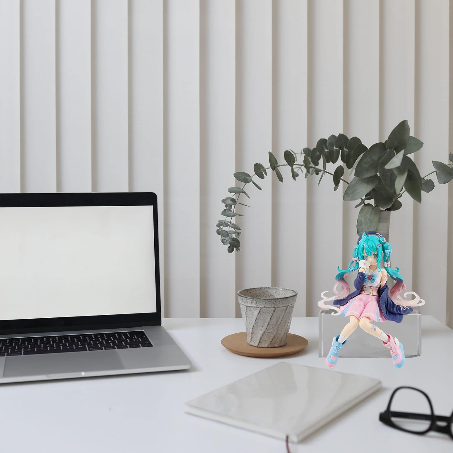 Niumowang Hatsune Miku Figure, Anime Figurine, Blue, Desktop Ornaments, Cake Decoration, Anime Model Statue, Home Decoration for Girls Gift image number 1