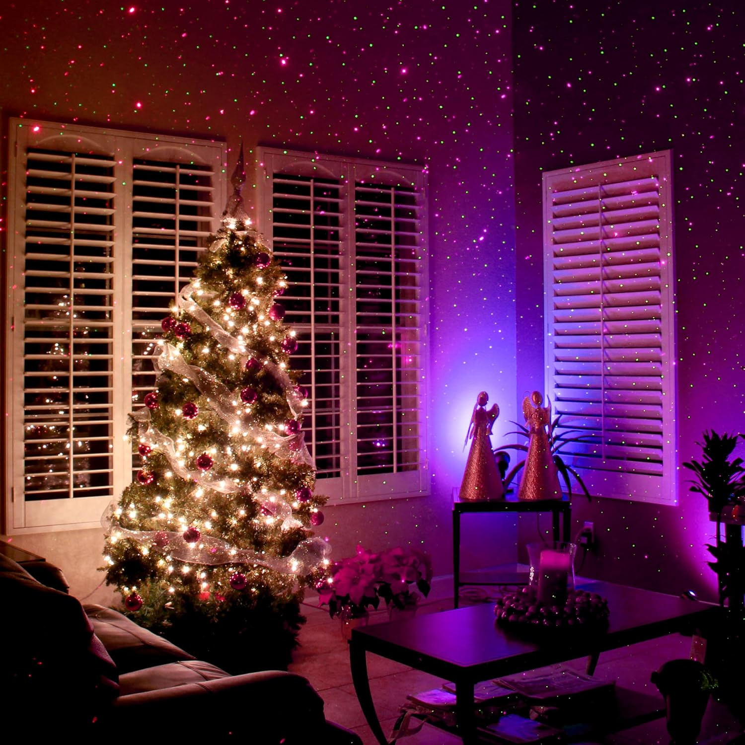 Blisslights Starport USB Laser Star Projector for Game Room Decor, Bedroom Night Light, or Mood Lighting Ambiance (Green) image number 1