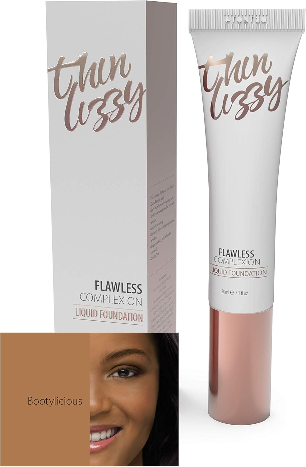 Thin Lizzy Flawless Complexion Natural Liquid Foundation, Full Coverage, Natural & Flawless Finish, Diva (Dorothy)