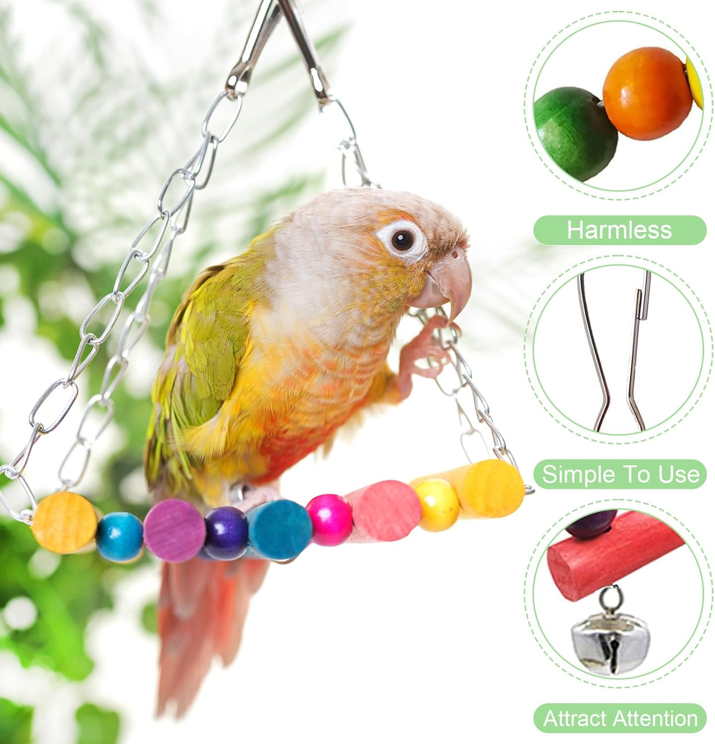 16 Piece Bird Toys for Parrots Colorful Chewing Foraging Toys for Small Birds Parakeet Canaries Natural Chew Interactive Play Great for Health and Enrichment image number 2