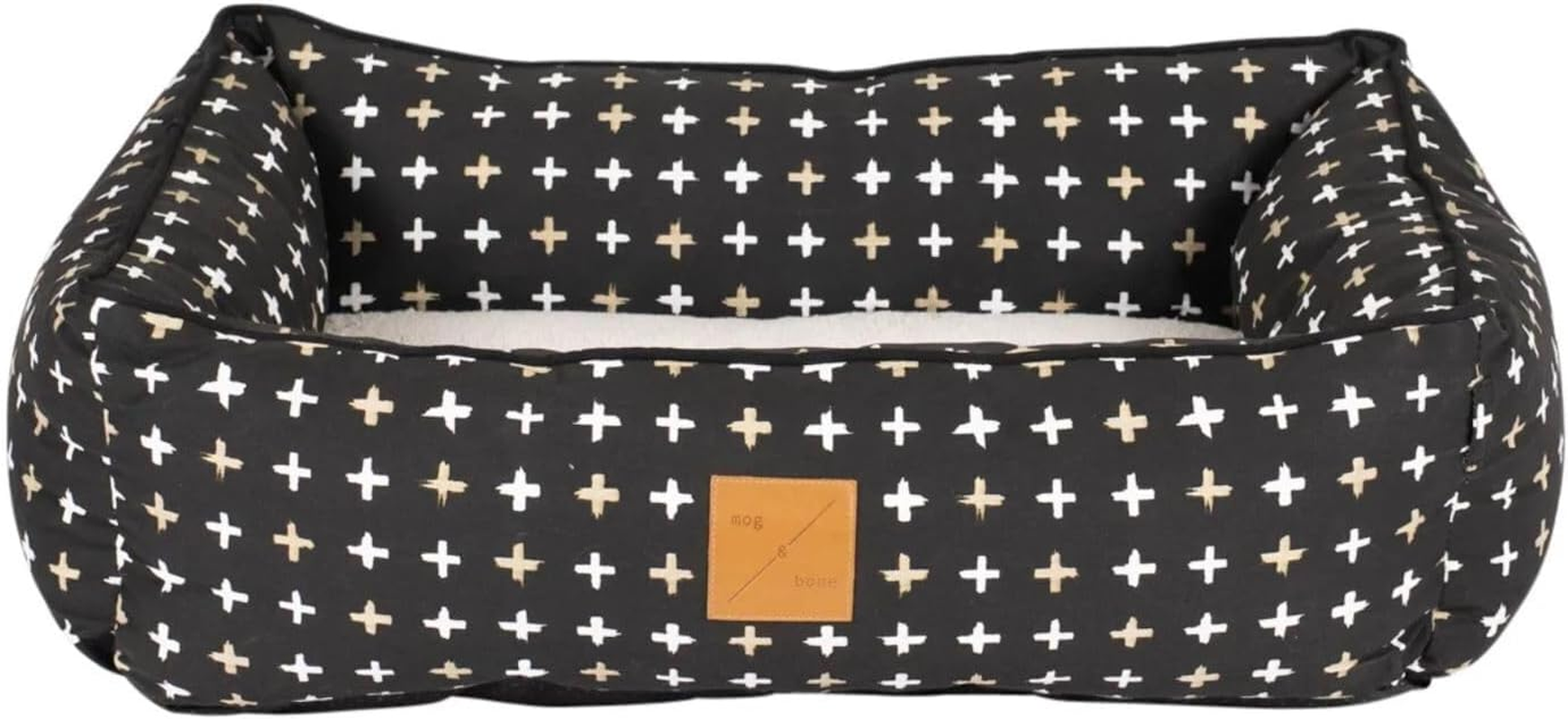 Mog & Bone Bolster Dog Bed, Navy Hamptons Stripe, Small image number 4