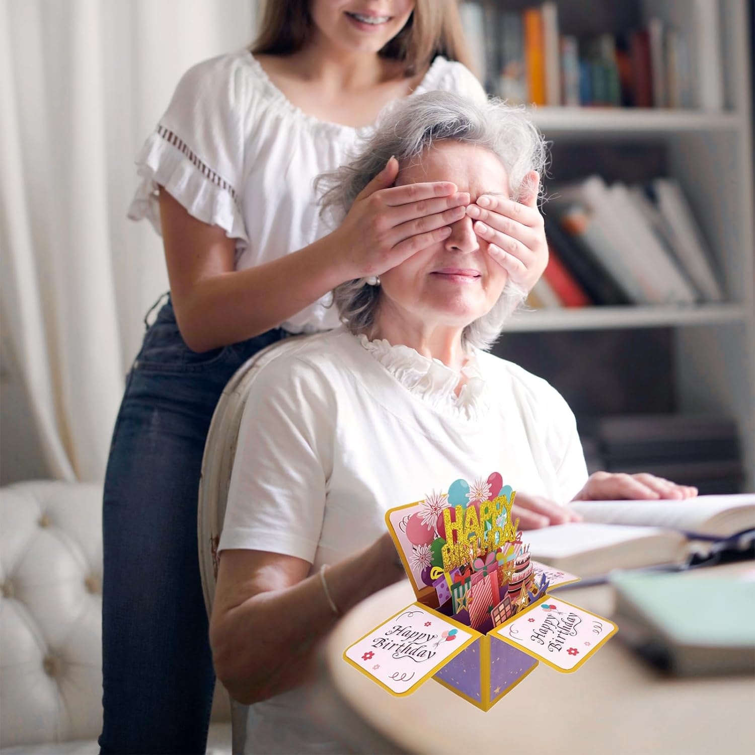 3D Happy Birthday Card, Paper Pop up Birthday Cards Greeting Cards with Blank Card and Envelope, Unique Birthday Card for Women Mom Wife Daughter Grandma Girlfriend (Happy Birthday) image number 1