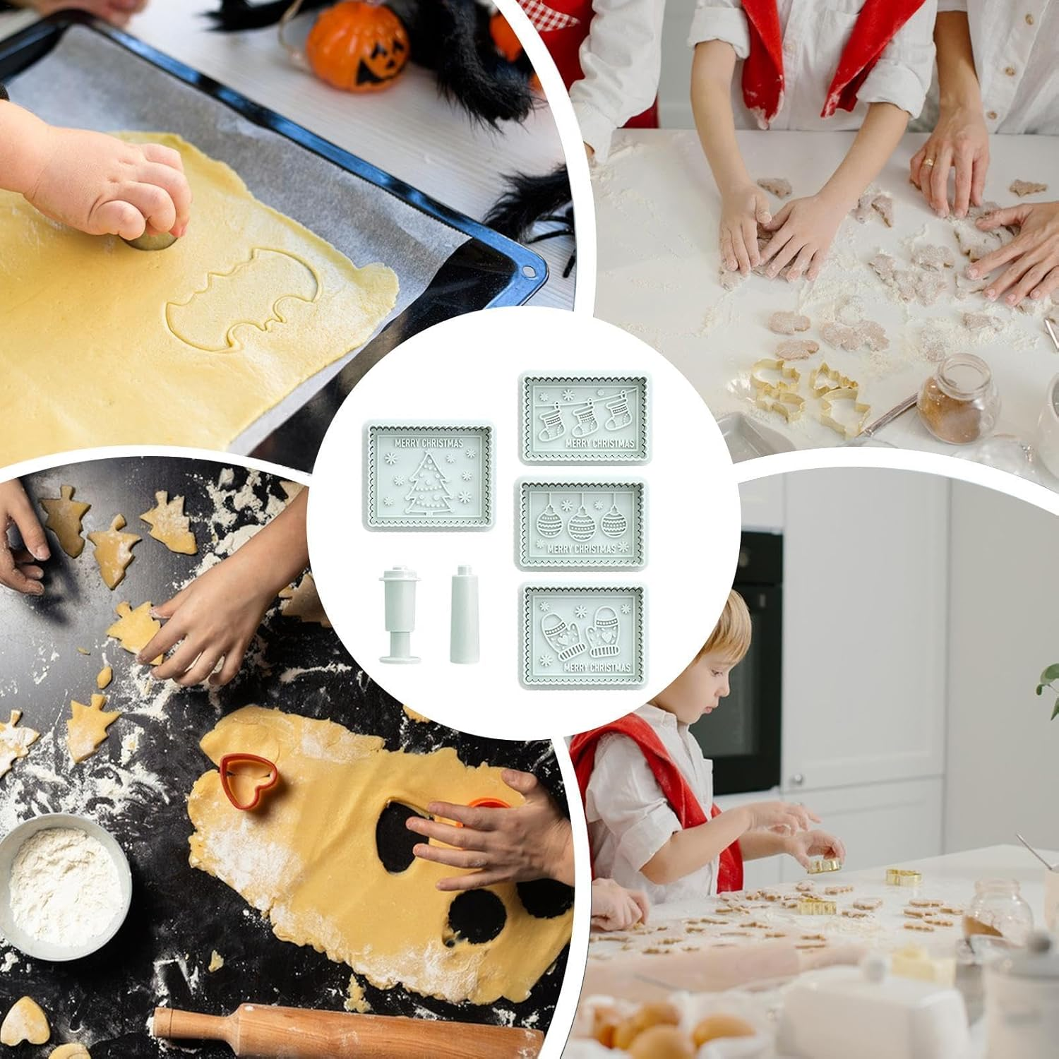 Christmas Cookie Molds, Chocolate Moulds, Christmas Cookie Mold Jam Chocolate Sandwich Cookie Mold for Baking Tool image number 4