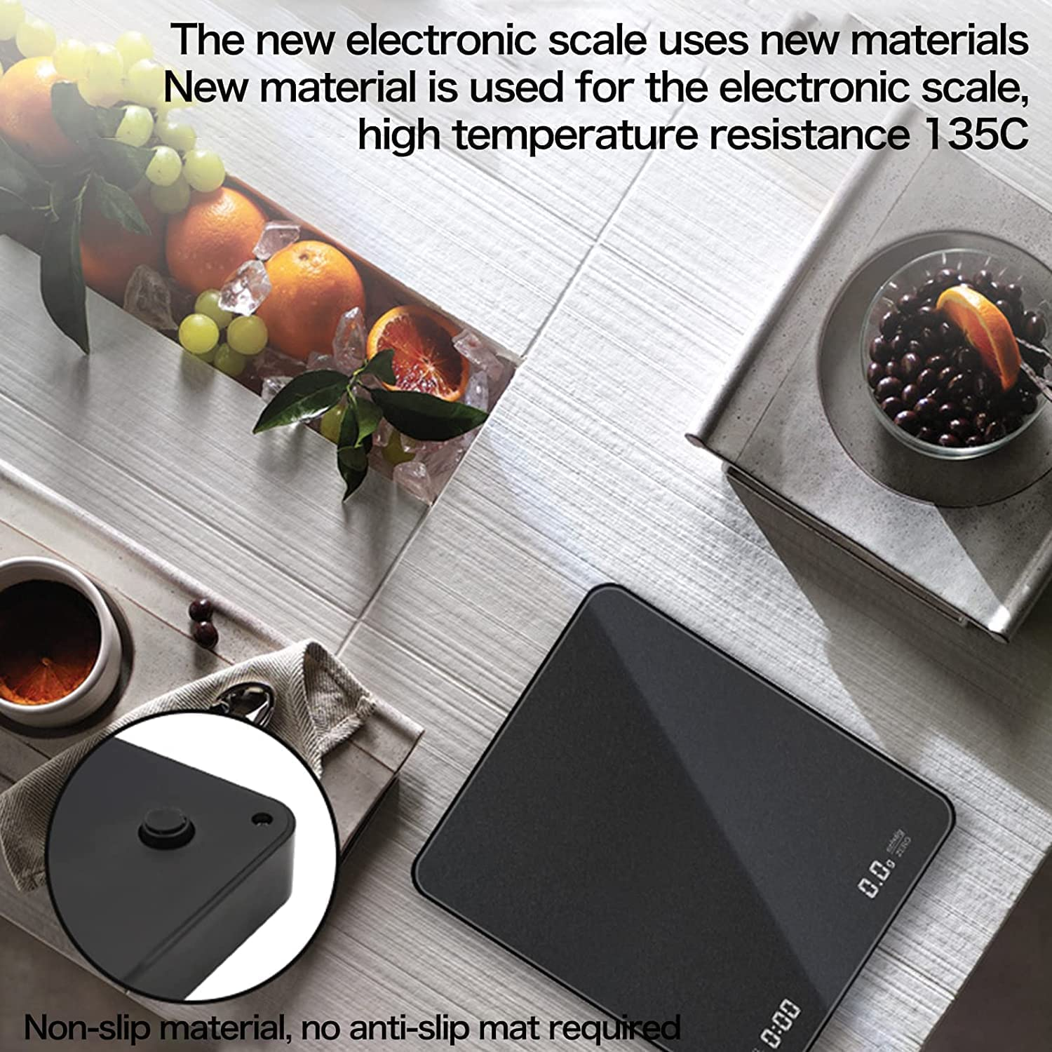 Digital Coffee Scale with Timer, 0.1G/3Kg Rechargeable Coffee Weight Scale, High Precision Espresso Coffee Scale for Pour over with Invisible LED Display and Touch Sensor Operation