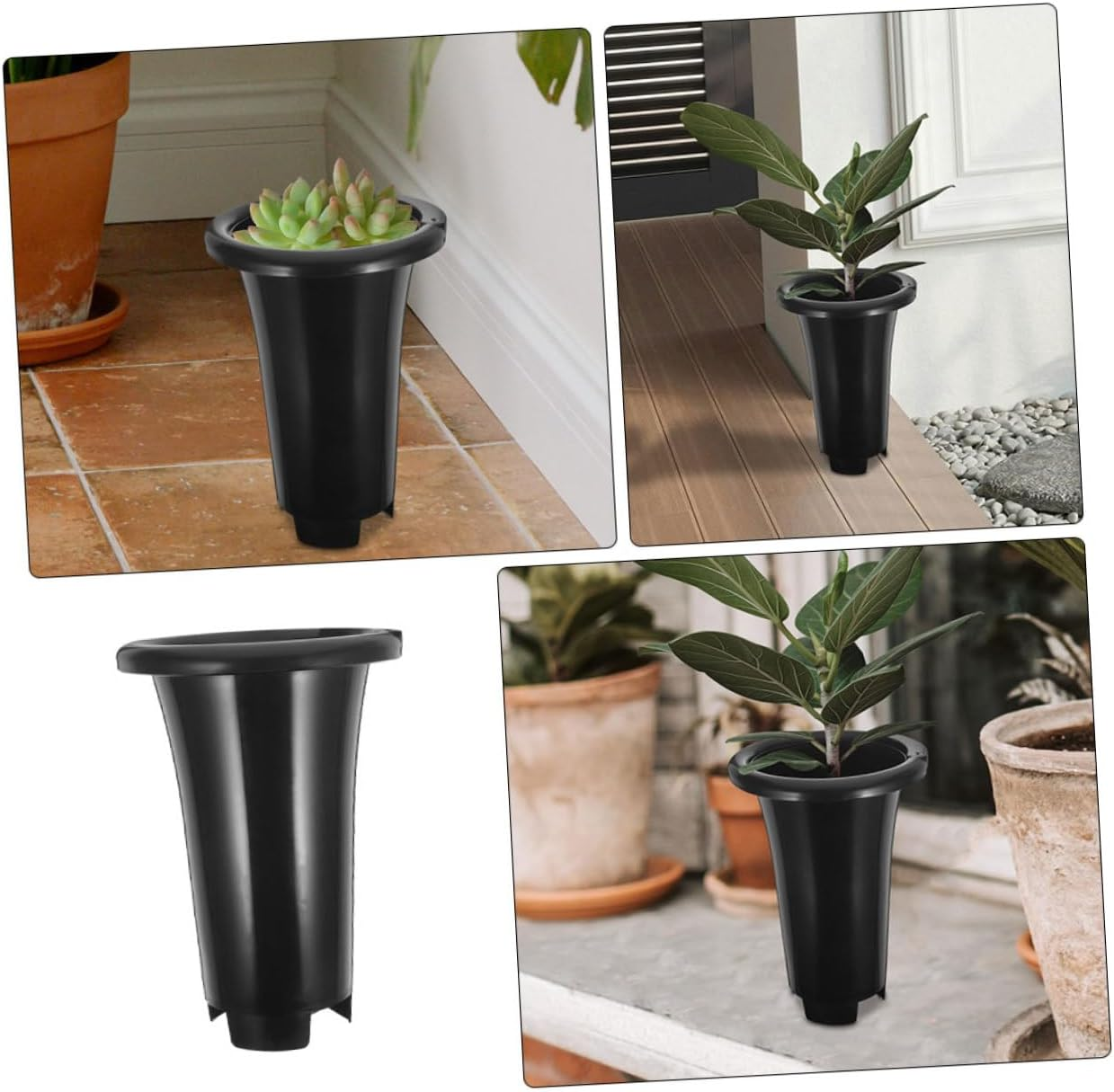 10Pcs Large Pots Set Extra Tall Breathable Plastic Drainage Suitable for Indoor and Outdoor Gardening 159Mm Top Diameter X 249Mm Height
