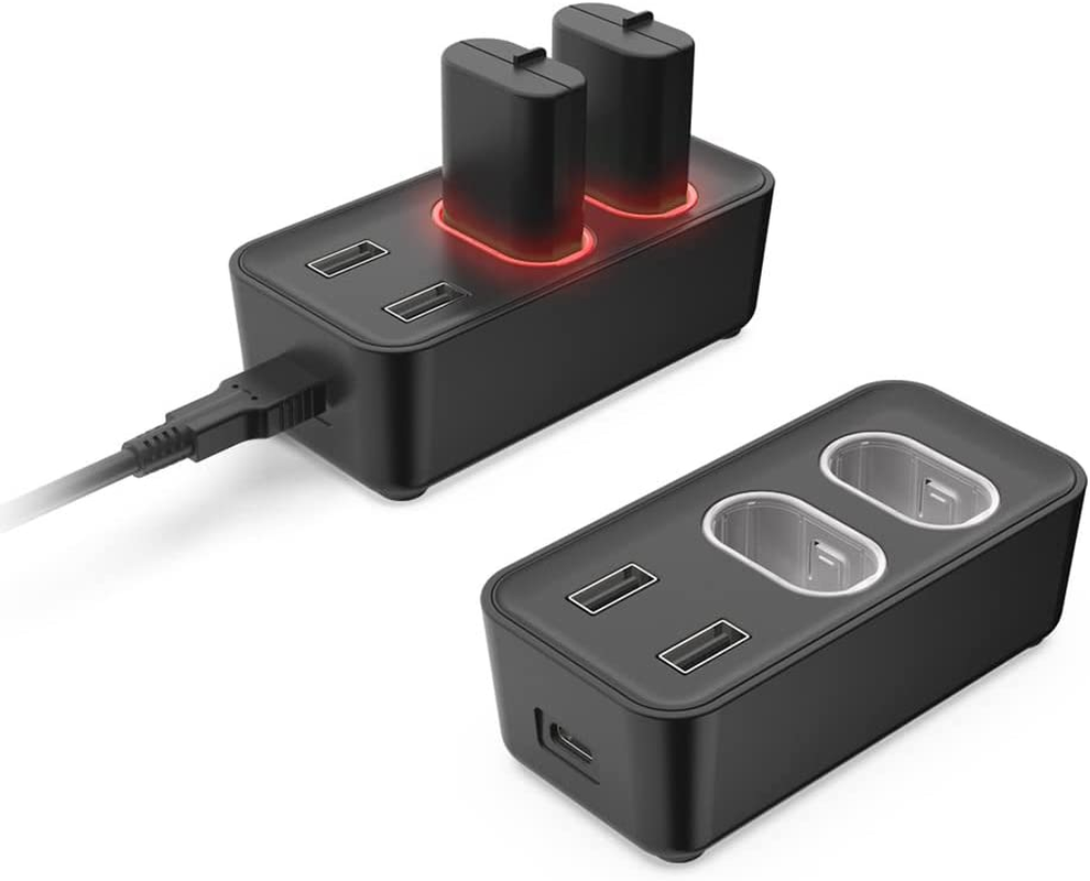 Charger for Xbox Series X/S Controller Battery Pack, 2X800Mah USB Rechargeable Xbox One Controller Battery Charger Station Kit with Led Indicator for Xbox One S/X/Xbox Series S/X(2X800Ma) image number 4