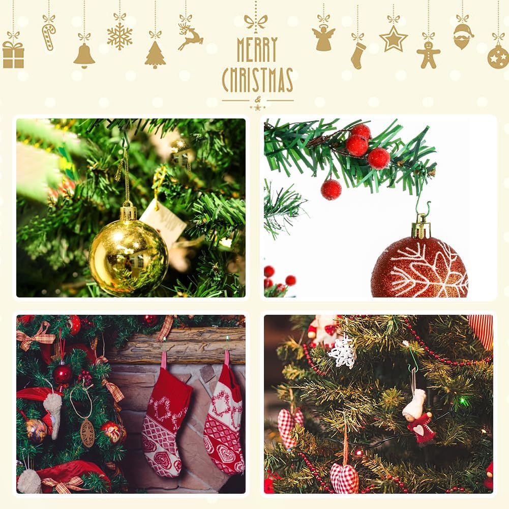 100 Pieces Christmas Bauble Ornament Hooks,S-Shaped Hanger Xmas Tree Hanging Hooks for Christmas Tree, Christmas Wreath, Christmas Vine image number 6