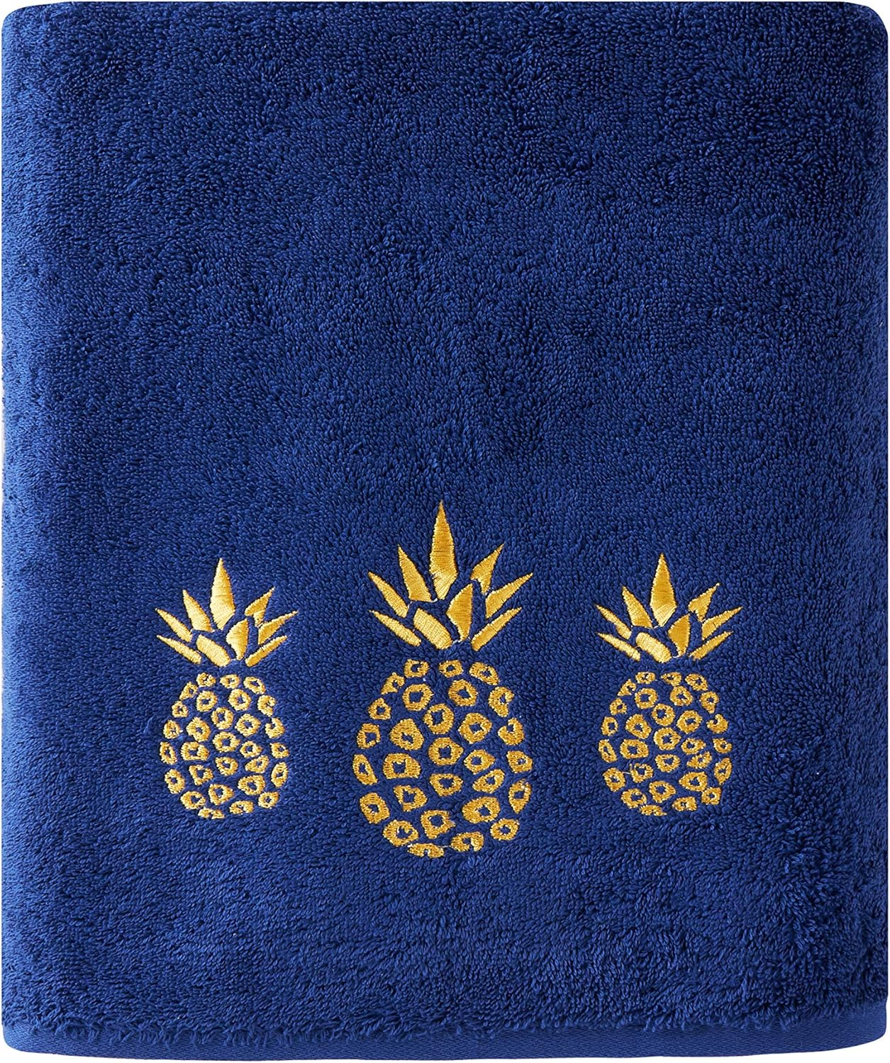 SKL Home by Saturday Knight Ltd. Gilded Pineapple Bath Towel, Navy image number 5