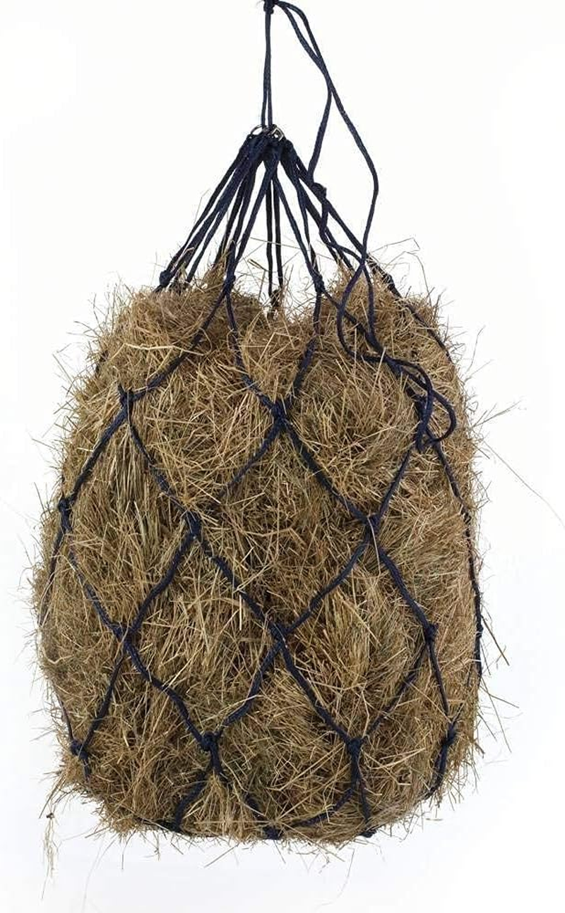 Bloomoak Knotless Slow Feed Hay Net with 2 Carabiner Clips for Horses/Open Top Hanging Hay Bag with Large Capacity for Full Day Feeding/Trailer&hellip; (40" Length - 4" Hole) image number 5