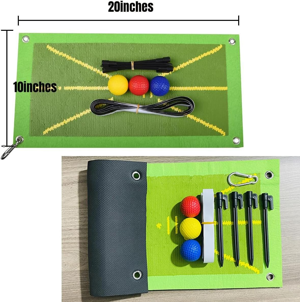 Swing Training Mat for Analyzing Swing Path, Mini Poratbal Golf Training Turf Mat for Swing Detection Batting Path Feedback Golf Hitting Mat,Indoor/Outdoor Golf Training Aid Equipment image number 5