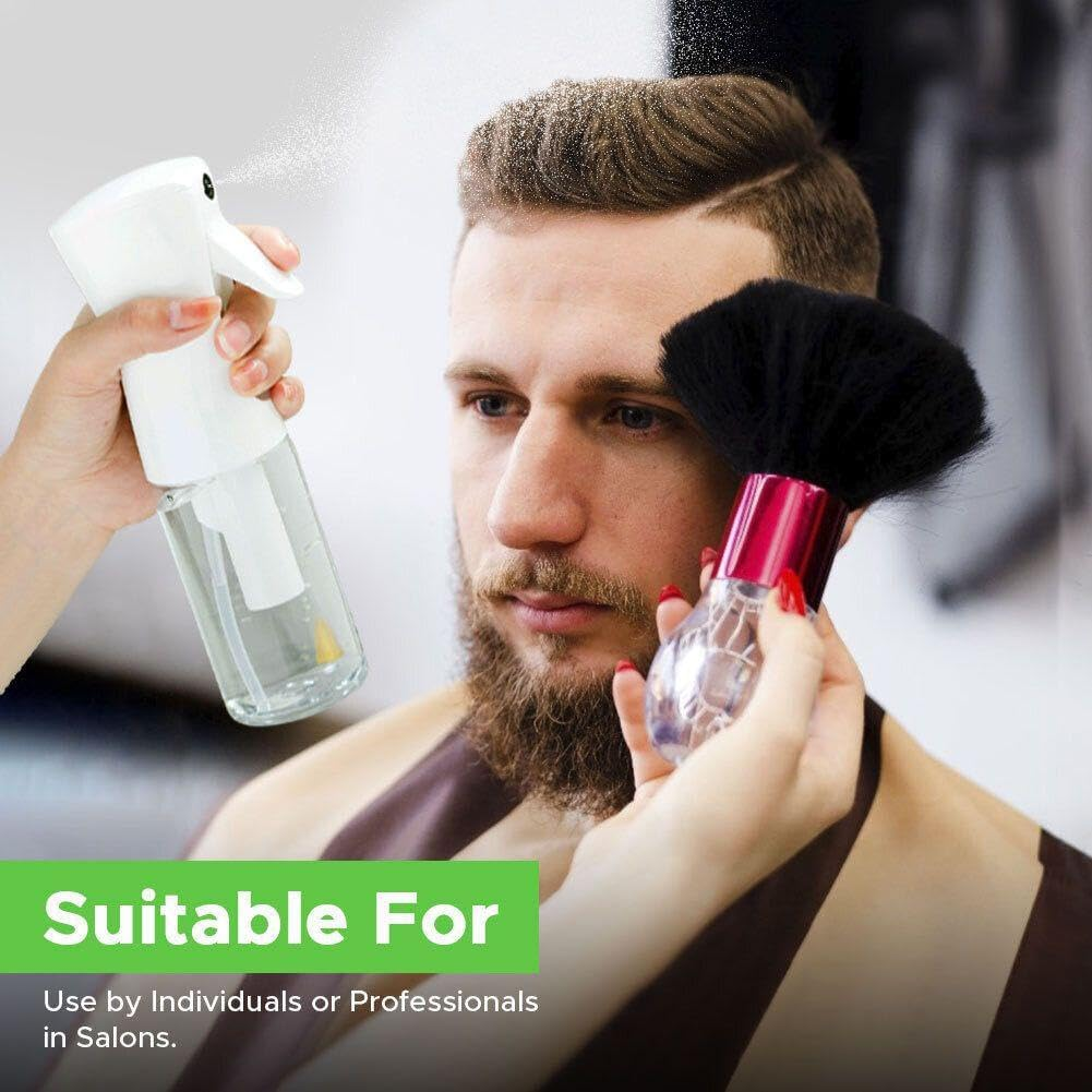 VIGOR PATH Continuous Spray Bottle with Ultra Fine Mist - Versatile Water Sprayer for Hair, Home Cleaning, Salons, Plants, Aromatherapy, and More - Empty Hair Spray Bottle (Clear - 5Oz) image number 4