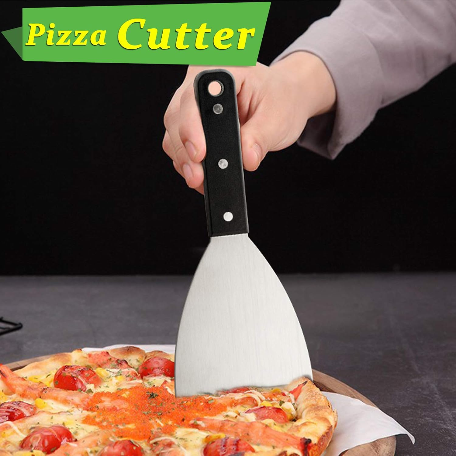 Hasteel Griddle Scraper 2Pcs, Stainless Steel 9.5In Slant Edge Metal Grill Scraper Chopper for Food Service & Cleaning Supplies, Perfect for Teppanyaki Flat Top BBQ Indoor & Outdoor, Dishwasher Safe - Abs Handle image number 4