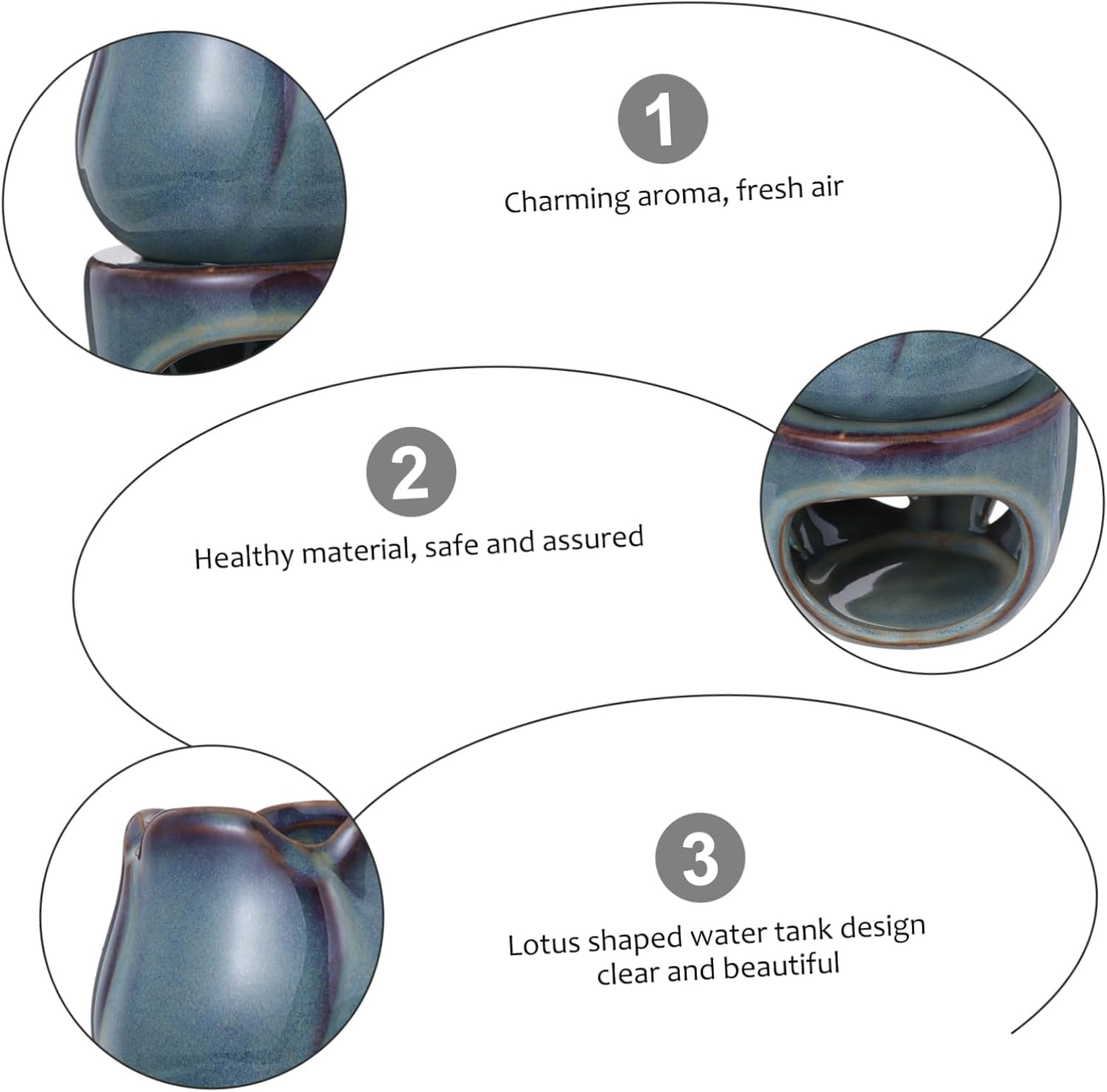 Ceramic Aromatherapy Burner Tulip Incense Stove Aroma Heating Holder for Home Decor for Living Use Incense Burner Holder image number 4