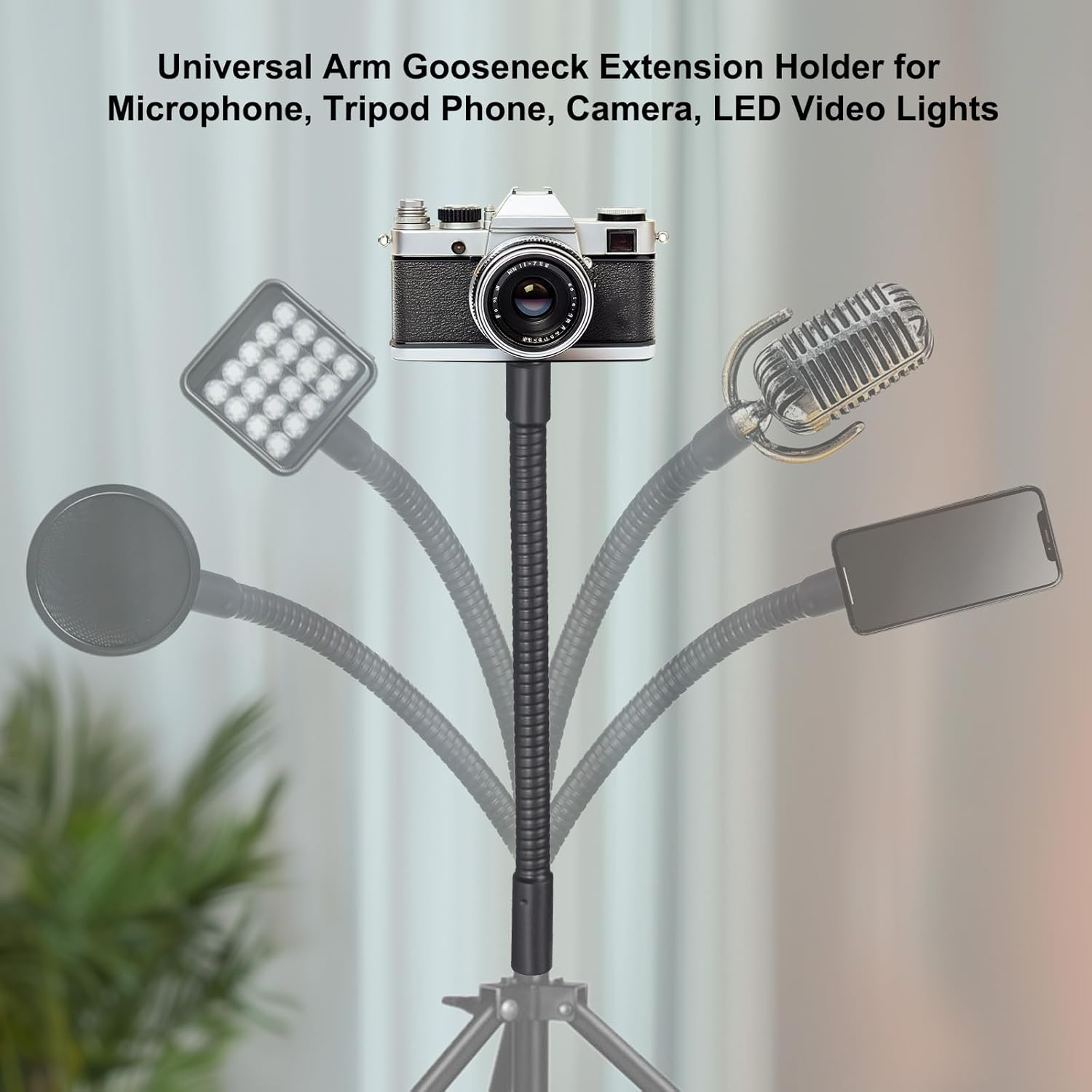 Awclub 8-Inch Flexible Gooseneck Tubing, 3/8"-16 Male to Male Thread Universal Arm Gooseneck Extension Holder for Microphone, Tripod Phone, Camera, LED Video Lights 2 Pack image number 3