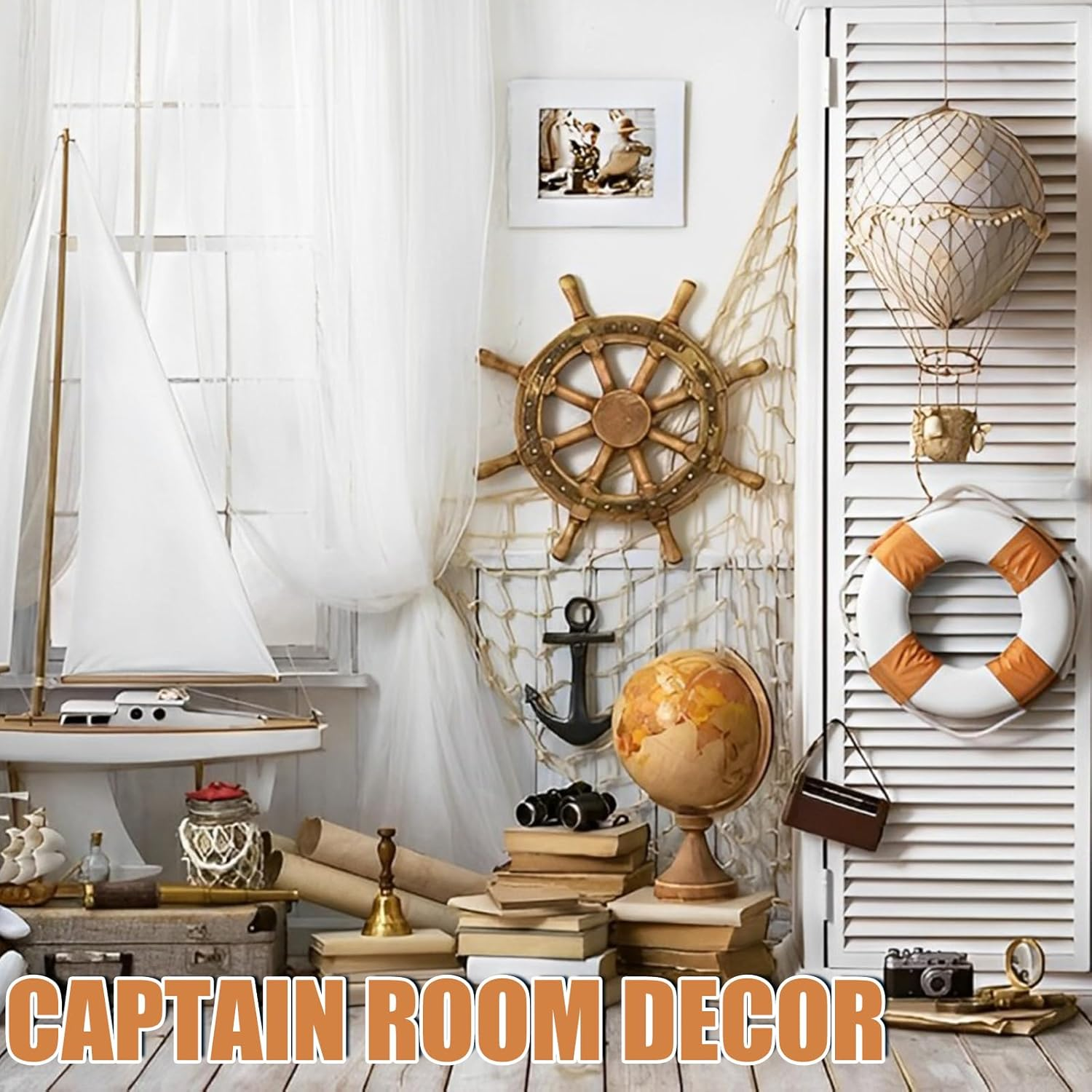 2 Pack Fish Net Decorations for Party, Natural Cotton Hawaiian Party Fishing Net Decorative, Nautical Themed Cotton Fishnet under the Sea Pirate Ocean Beachhalloween Decor - 2Pack-Green image number 5