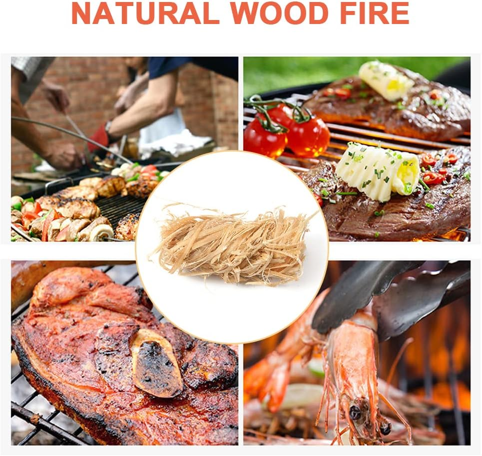 PUCHEN Natural Wood Wool Firelighters, Charcoal Bbqs, Fire Pits, Wood Stoves, Log Burners, Barbecue and Camping Fire Starters image number 1