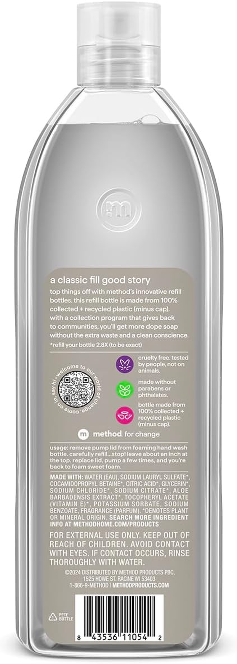 Method Foaming Liquid Hand Soap Refill, Violet & Lavender, Biodegradable Formula, 28 Fl Oz (Pack of 1) (Package May Vary)